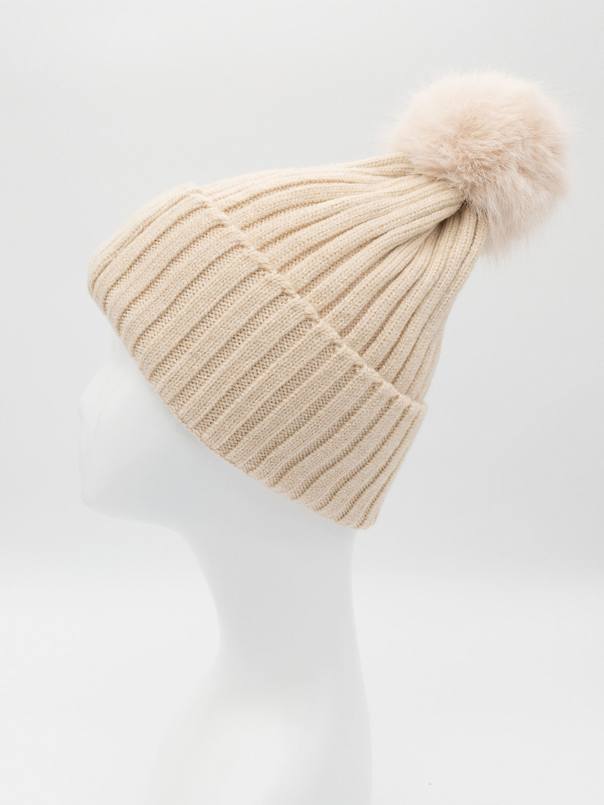 Cappello Invernale Donna Con Pon Pon Elegante Glitterato