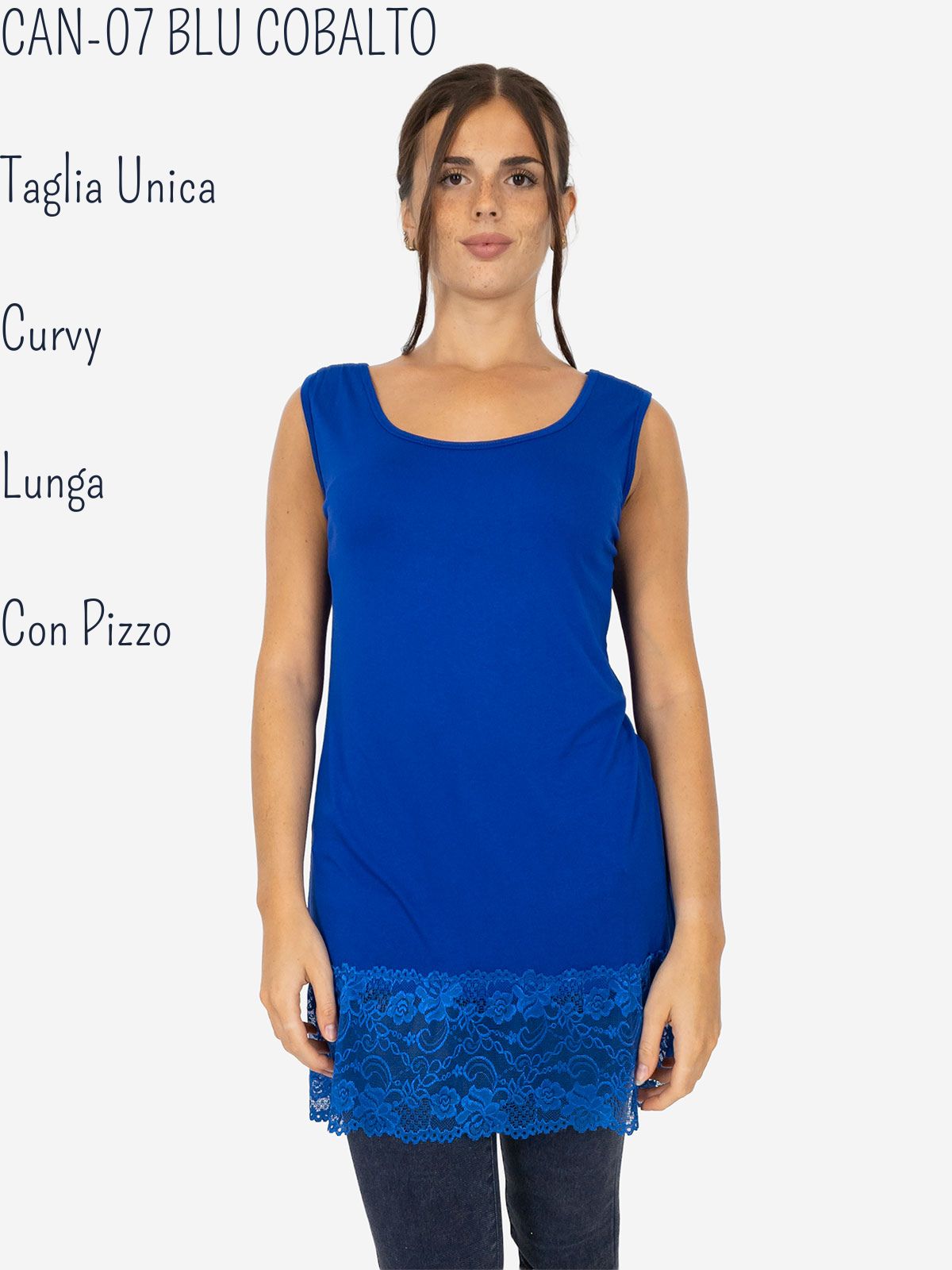 Canotta Lunga Curvy con Pizzo per Donna – Morbida e Comoda