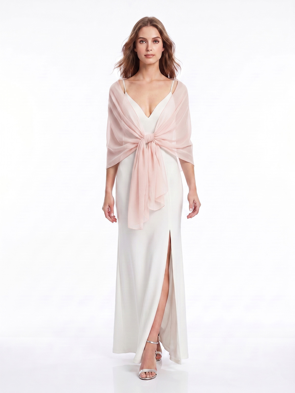 Stola in Chiffon da Cerimonia Tinta Unita Elegante