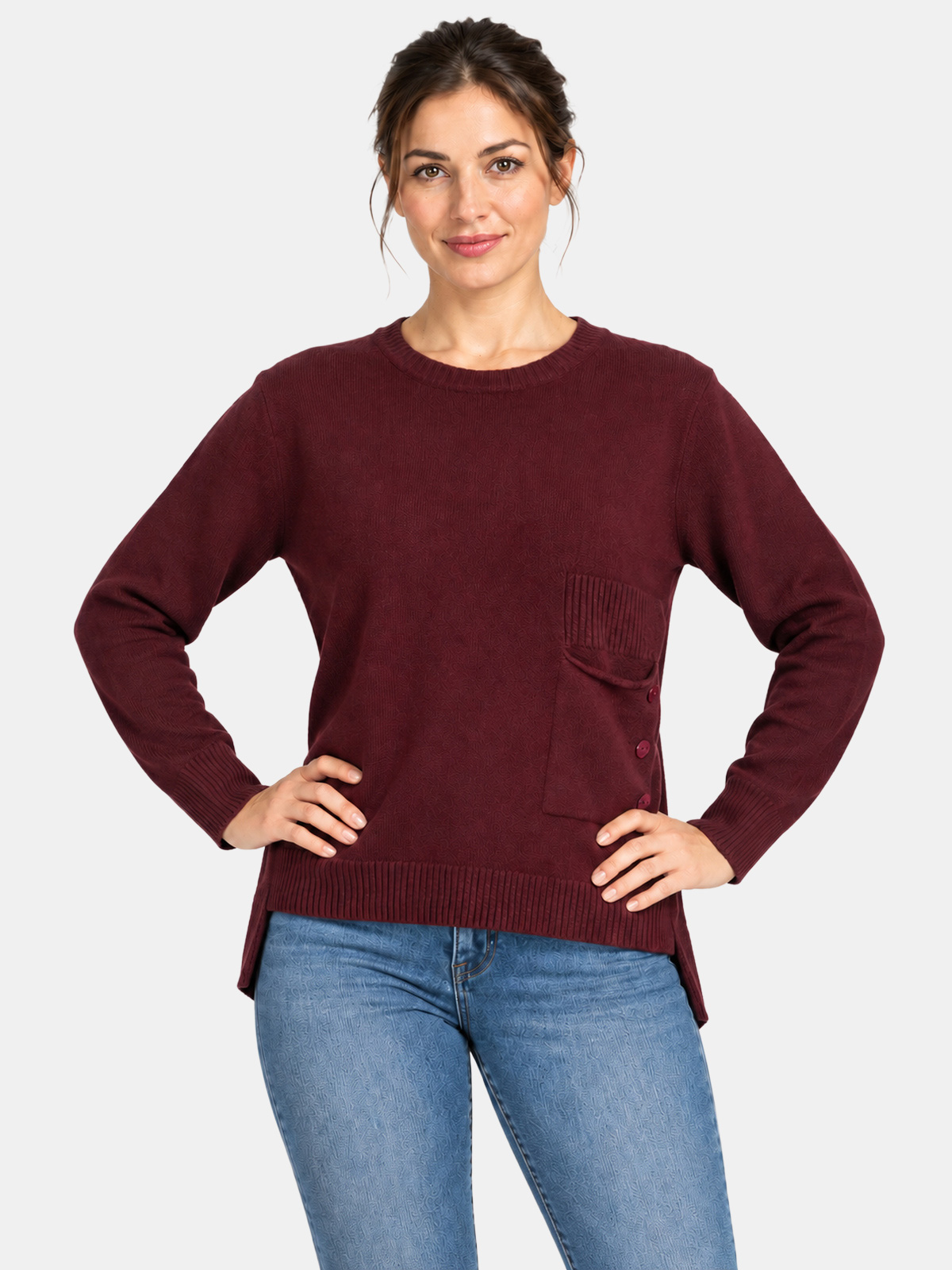Soft Viscose Sweater with Side Pocket