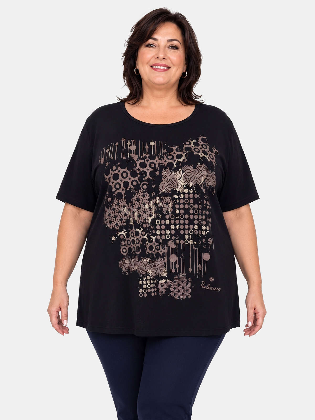 Short-Sleeved Curvy Cotton T-Shirt