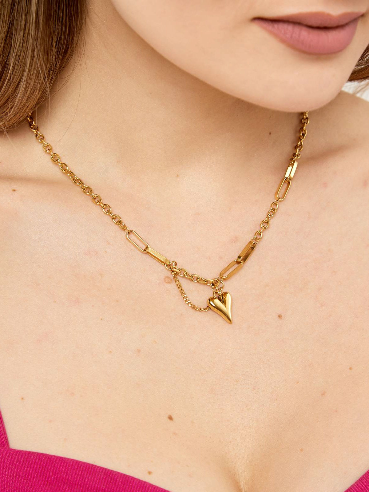 Strabello Bijoux Collana Cuore Dorato Amalia 87882-0