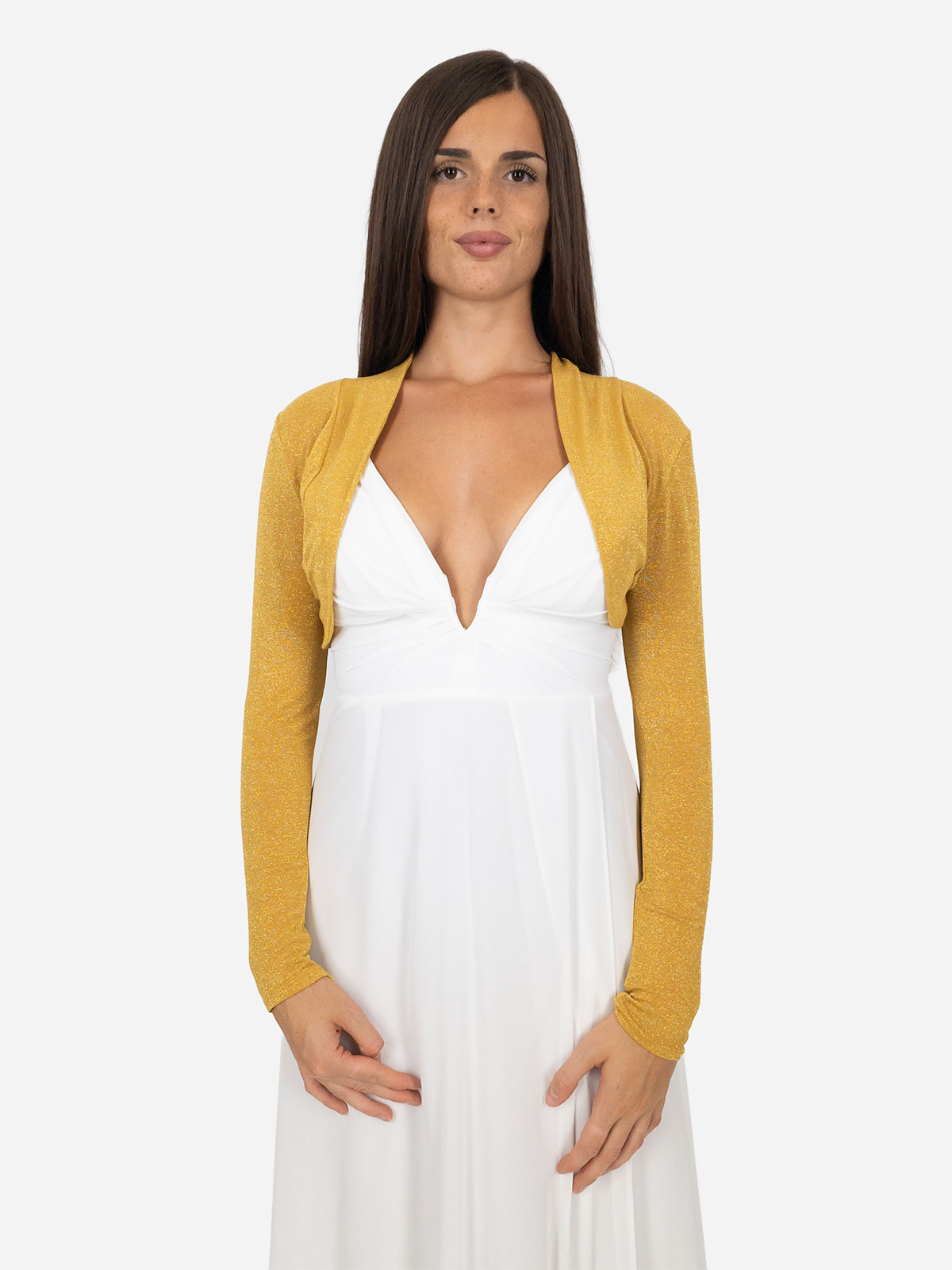 Coprispalle Elegante Corto da cerimonia in Lurex Donna Slim Fit