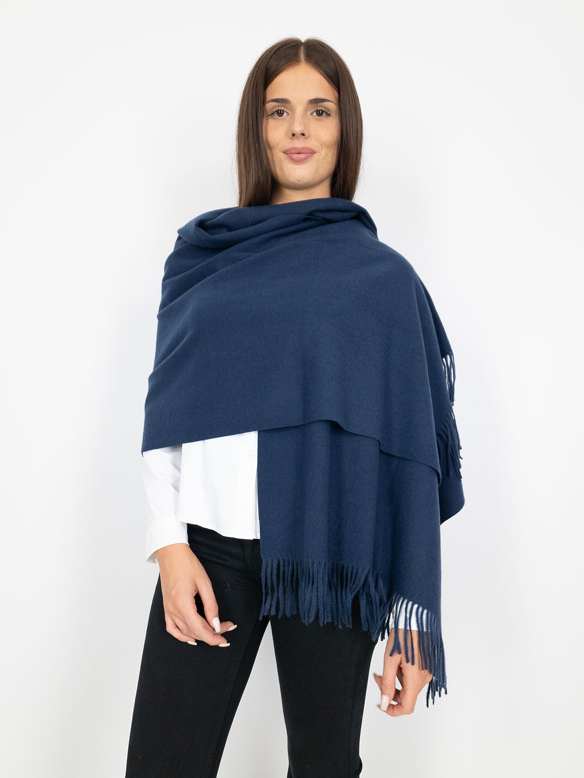 Sciarpa Donna Invernale Lunga Morbida Con Frange In Viscosa