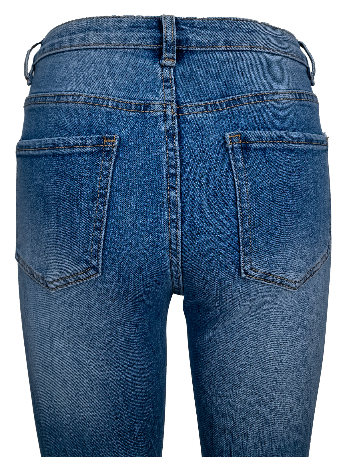 Fringed Cropped Flare Jeans 3D-1356