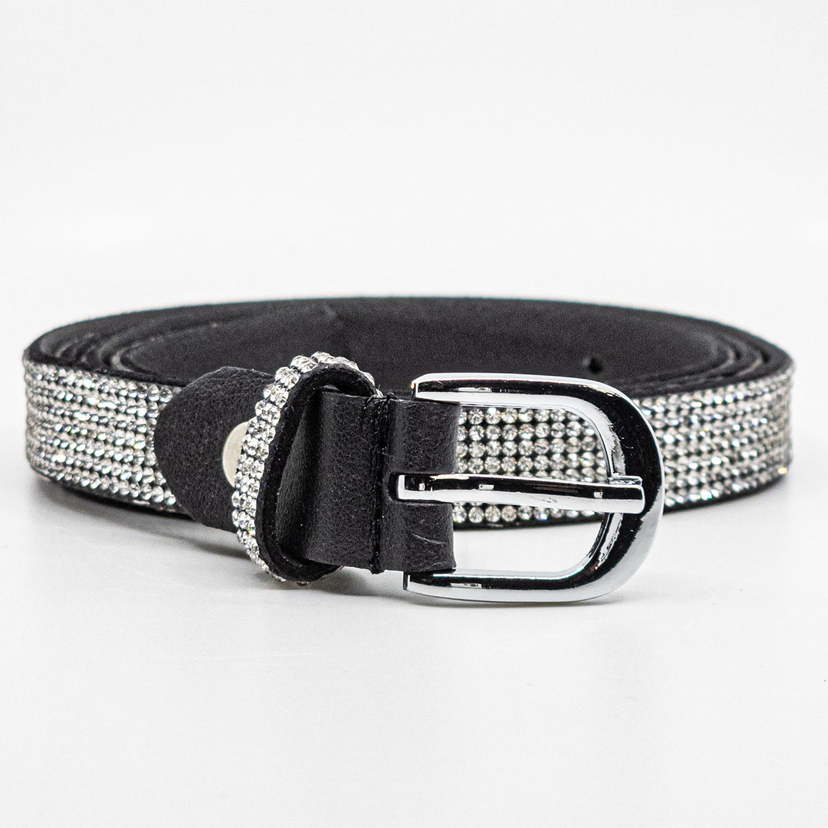 STRABELLO Cintura con Strass Accessorio Argento Donna 7 File di Strass