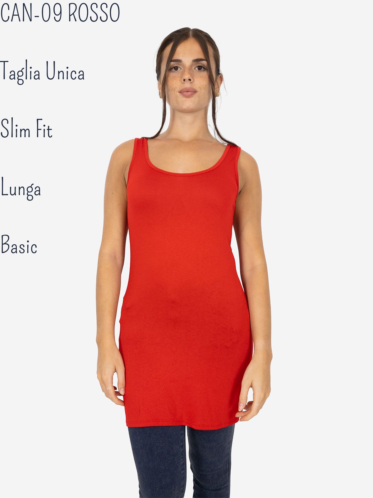 Women's Long Slim Fit Tank Top – Basic Stretch Viscose Model