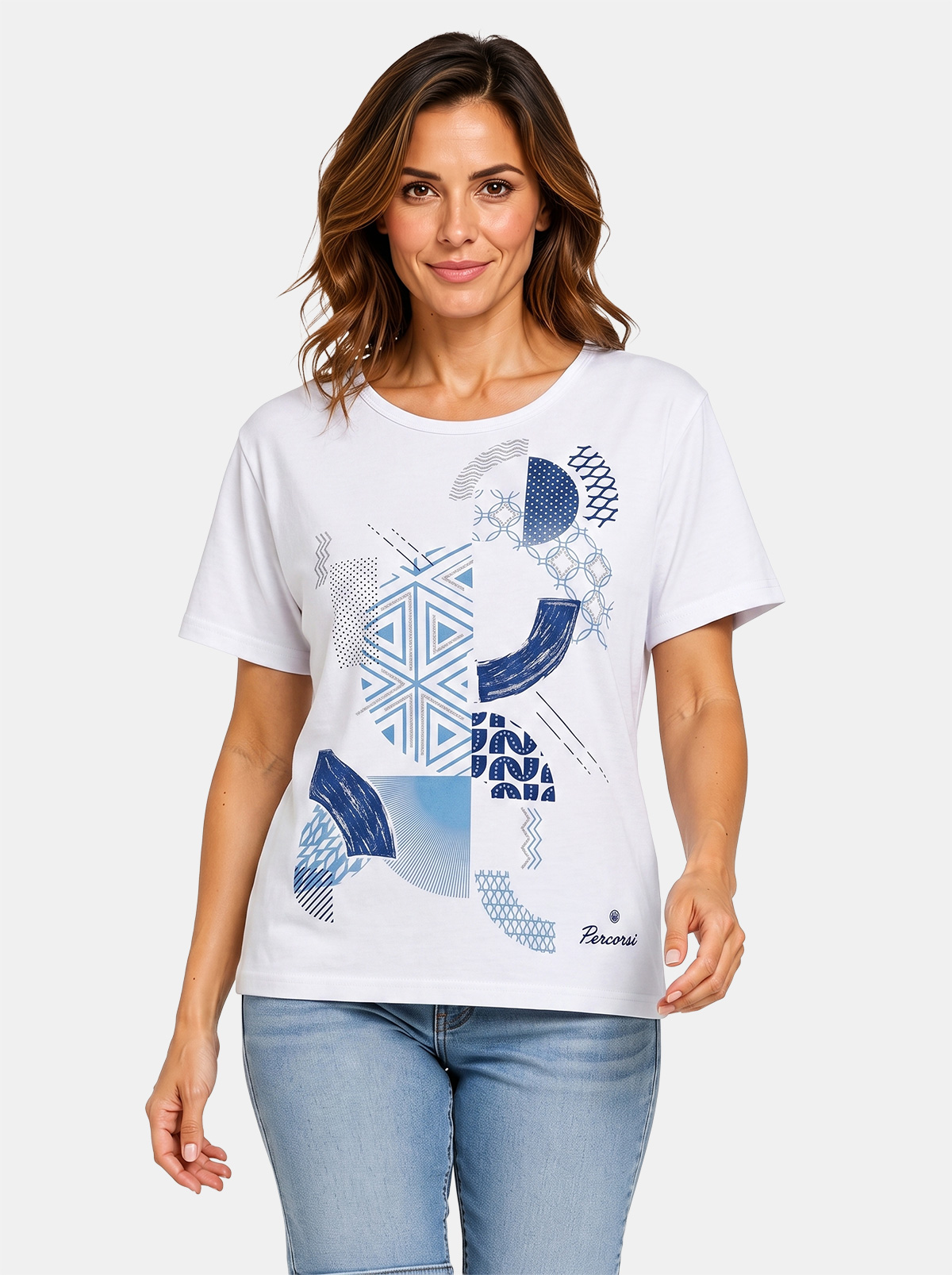 Women's Made in Italy 100% Cotton T-Shirt with Print E110