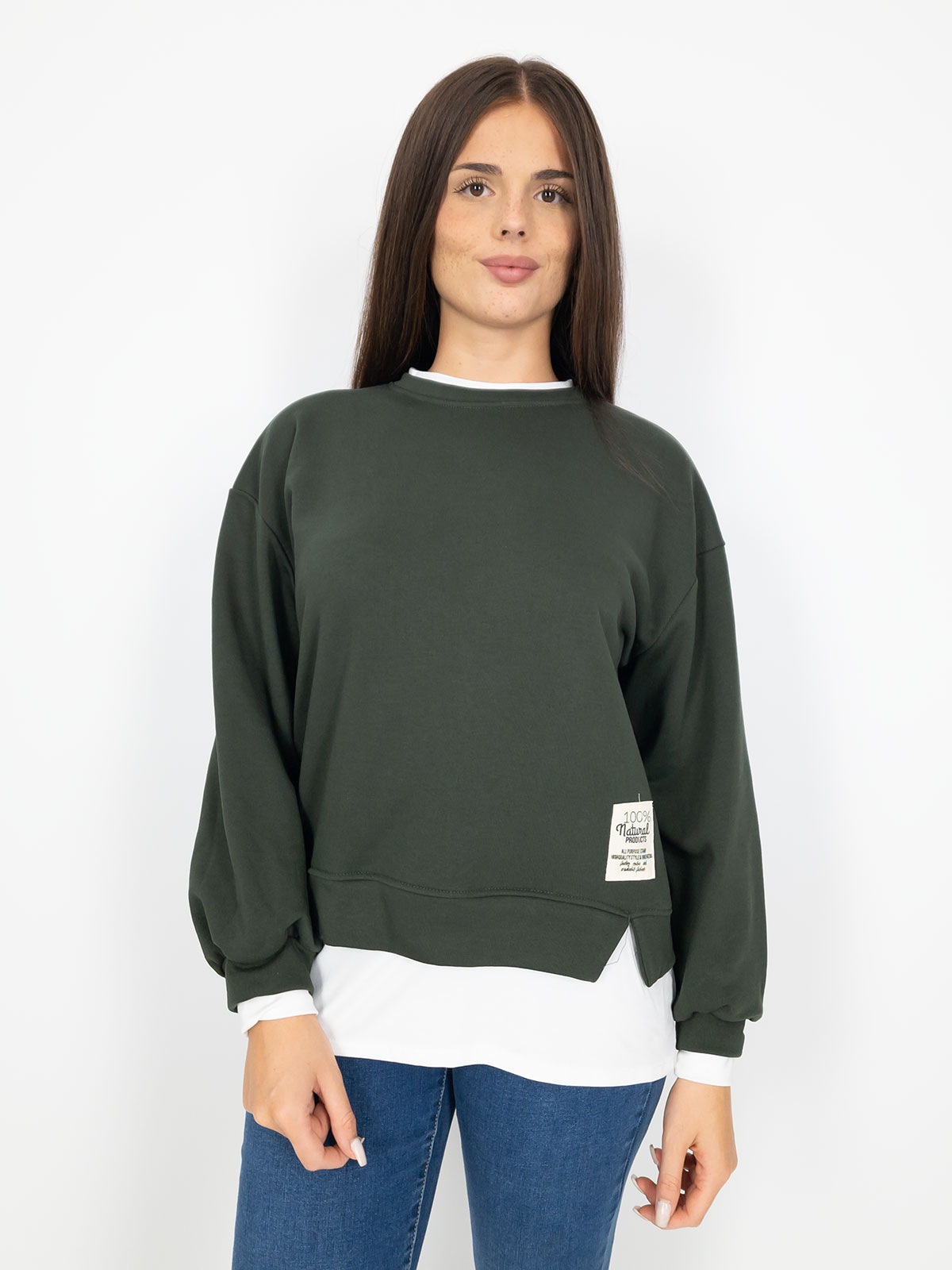 sa・ho Felpa zippata con zipped con pile spessa - Swcasual3