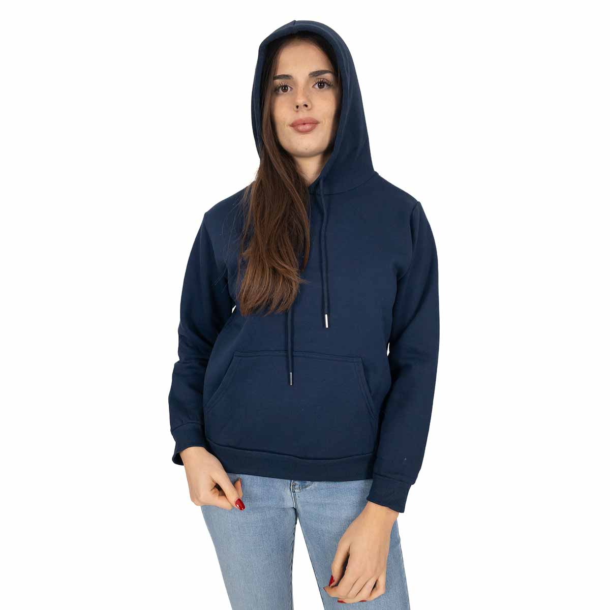 Felpa Donna con Cappuccio e Tasca Frontale