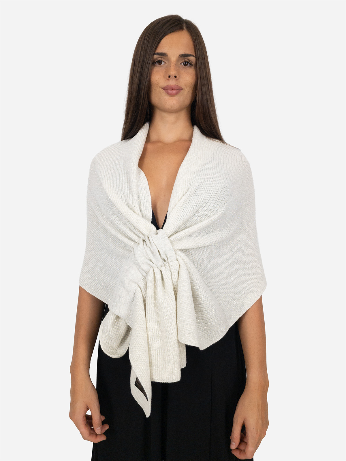 Elegant Ceremony Shrug in Knit with Lurex Yarn