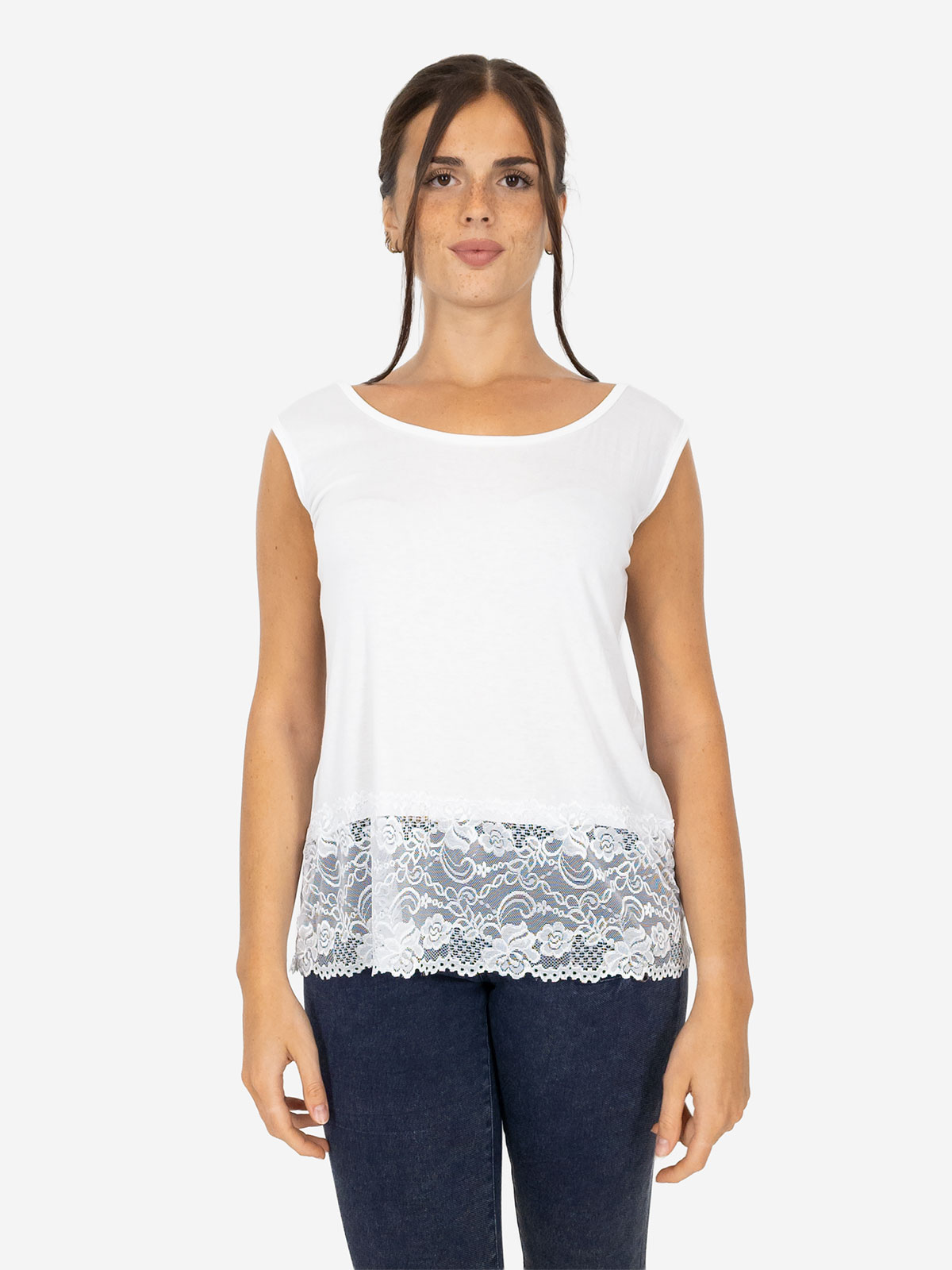 Canotta Donna Oversize con Pizzo – Eleganza e Comfort Acquista Ora