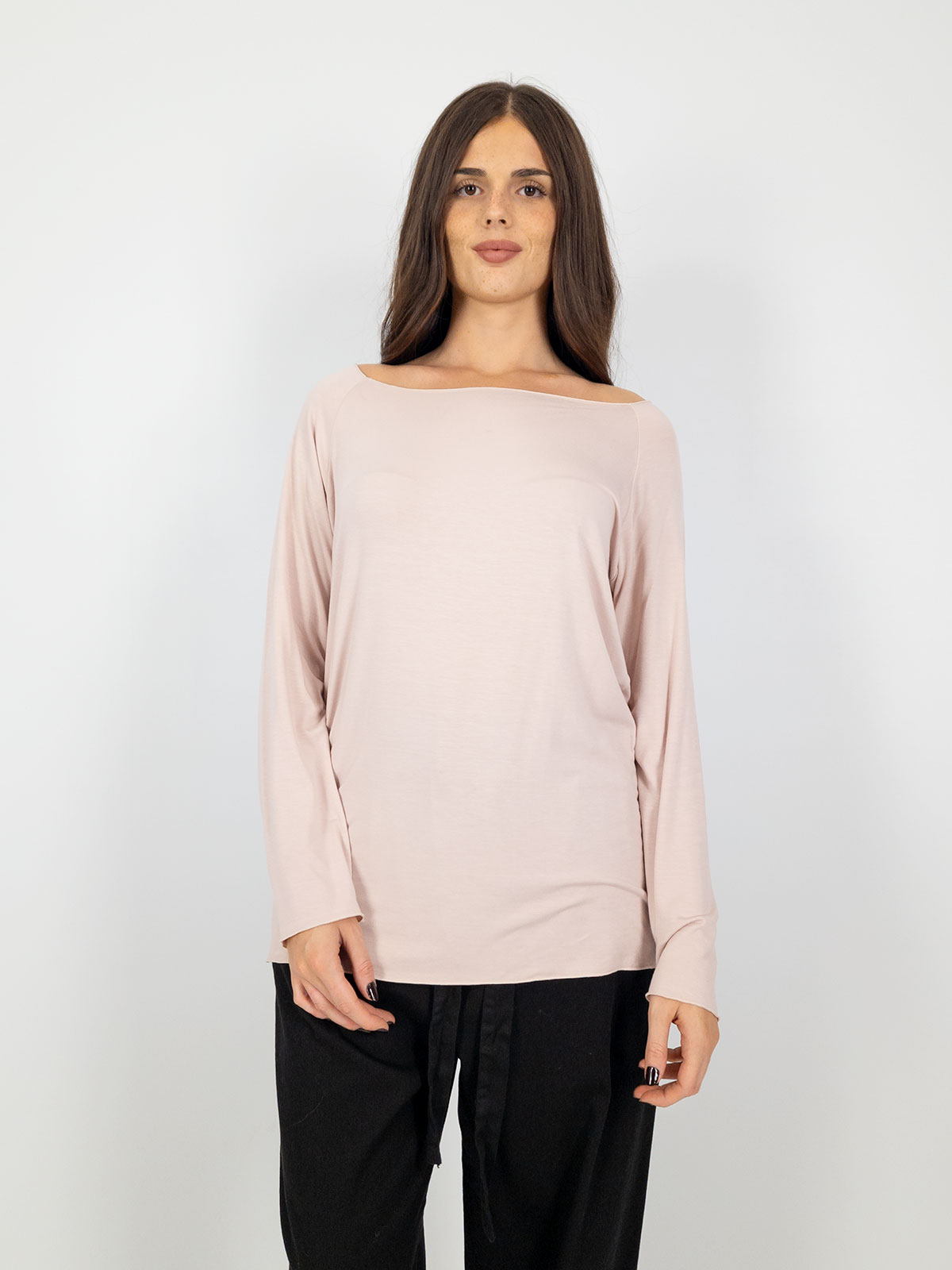 Maglia Donna Curvy Scollo Ampio Maniche Lunghe