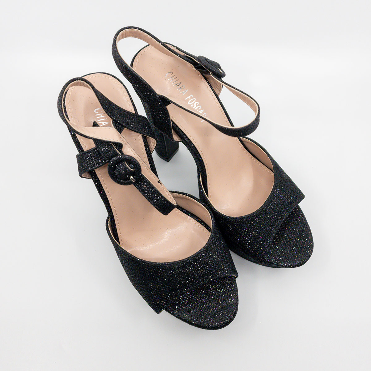 Palado Gieh Sandali Piatti Da Donna – Eleganti Crossover Scivoli Alla Moda Con Glitter – Bianco - 2