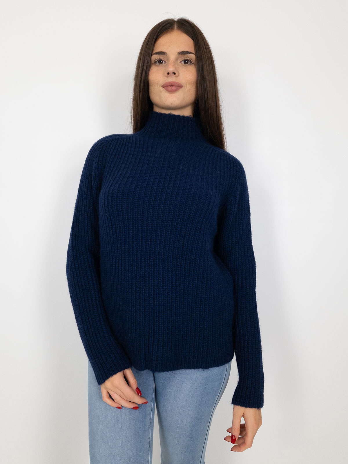 Maglione Dolcevita Donna In Lana Con Collo Alto Comodo