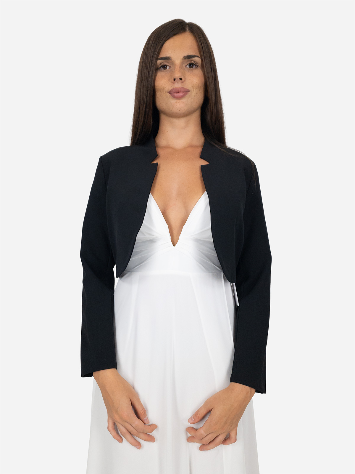 Elegant short bolero jacket with long sleeves for formal occasions