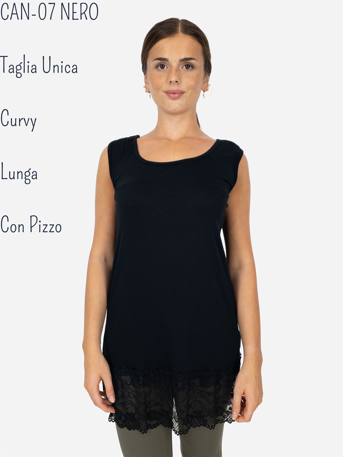 Canotta Lunga Curvy con Pizzo per Donna – Morbida e Comoda
