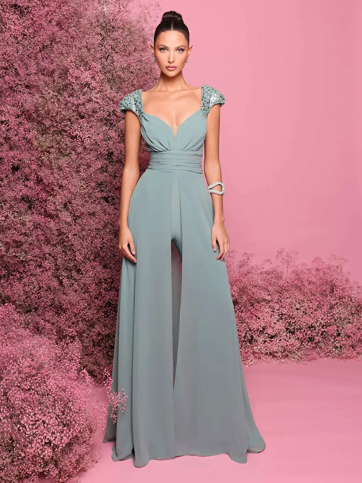 Tuta Elegante da Cerimonia con Stola Look Sofisticato per