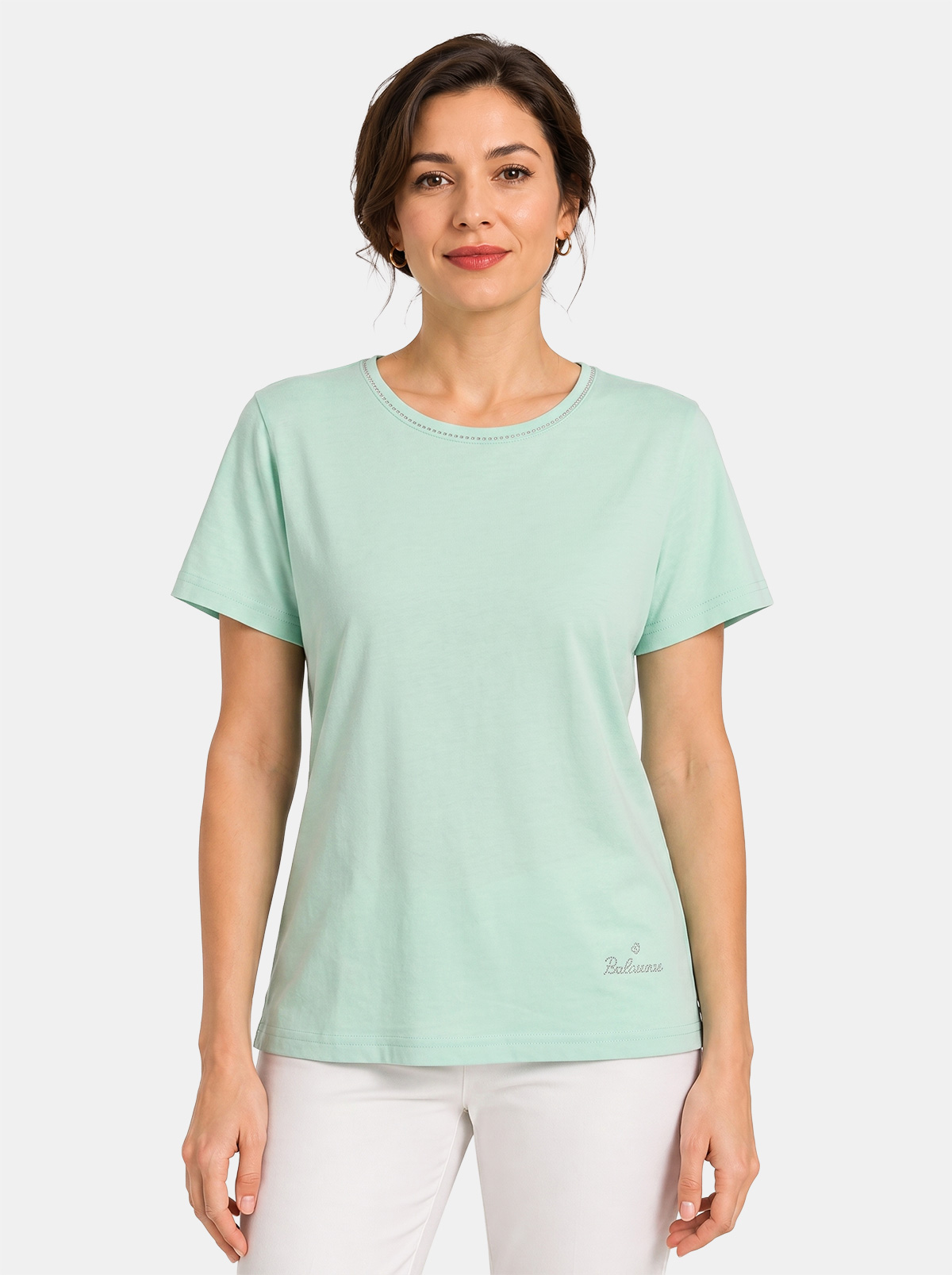 Women's 100% Cotton T-Shirt Made in Italy E85