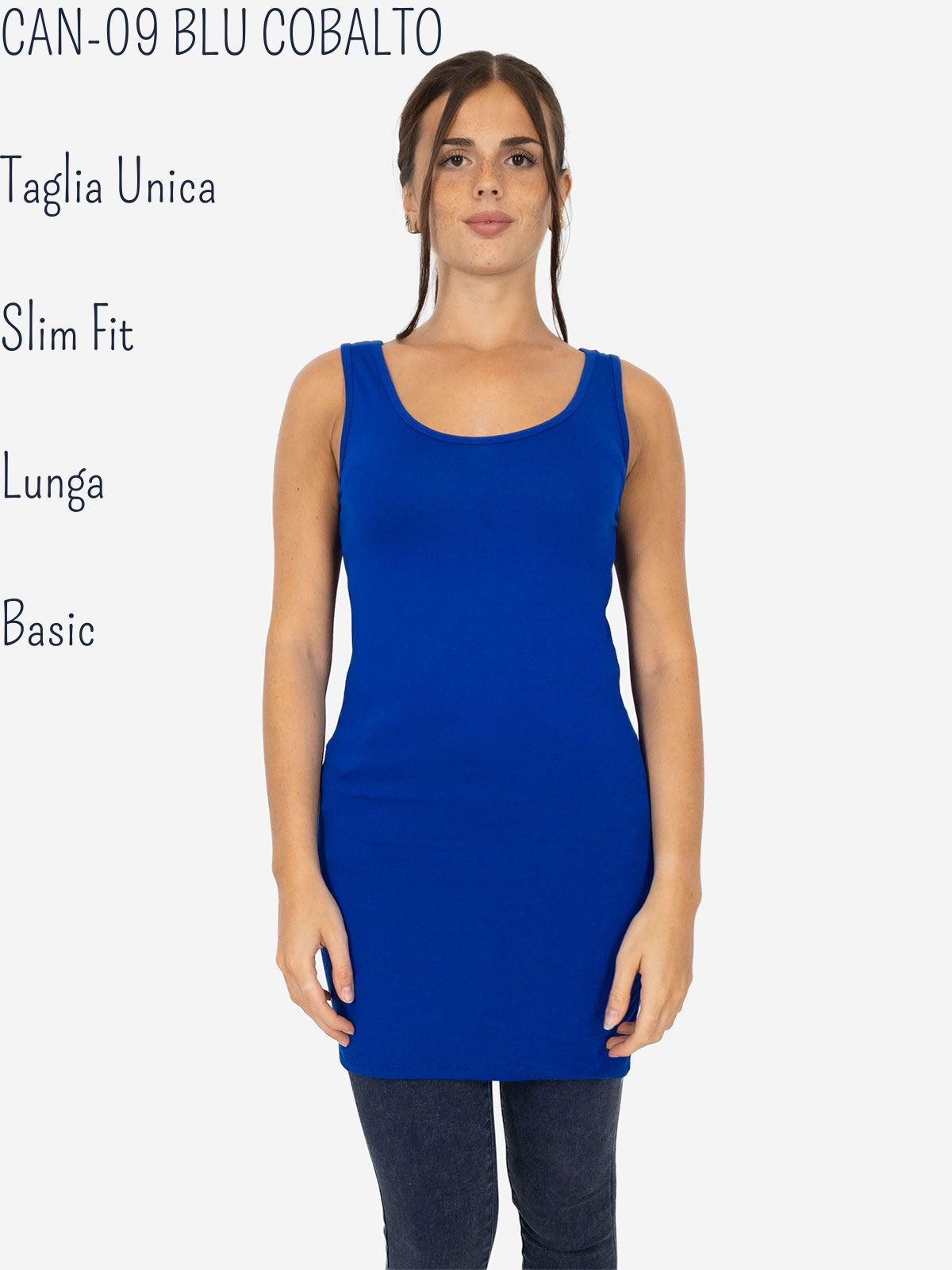 Women's Long Slim Fit Tank Top – Basic Stretch Viscose Model