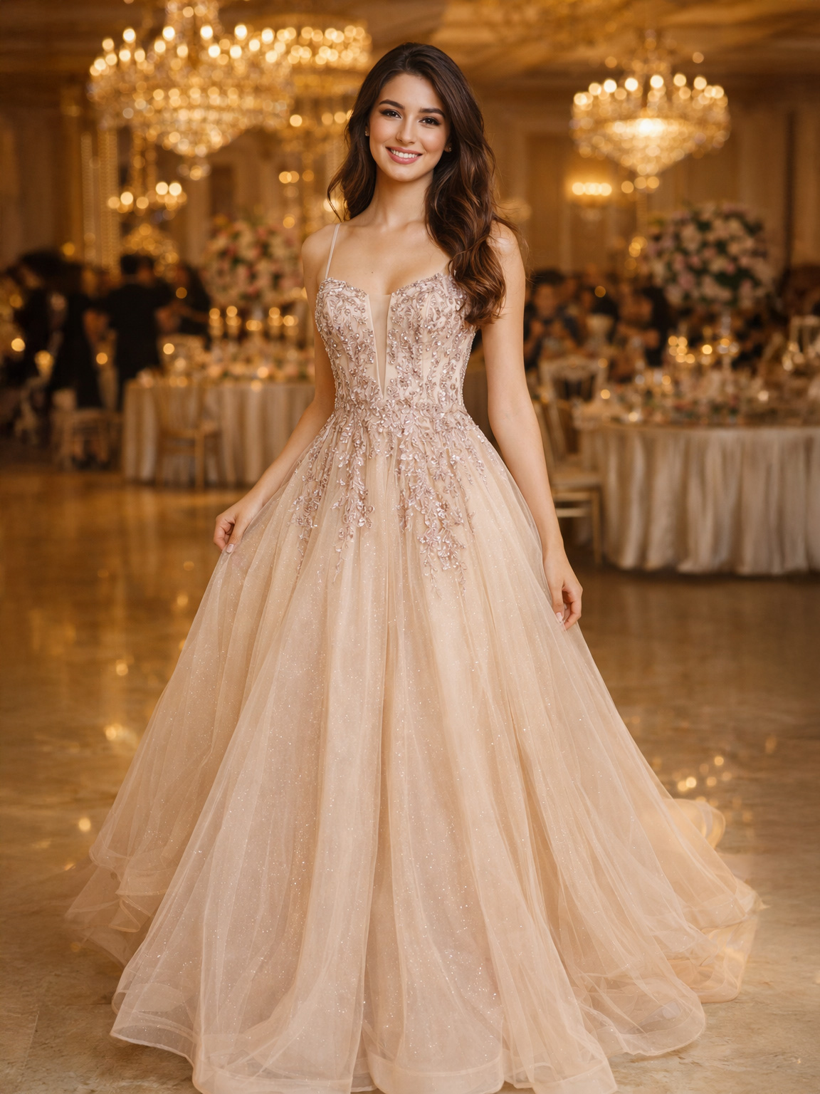 Abito Lungo da Principessa per 18° Compleanno Glitterato 97398f