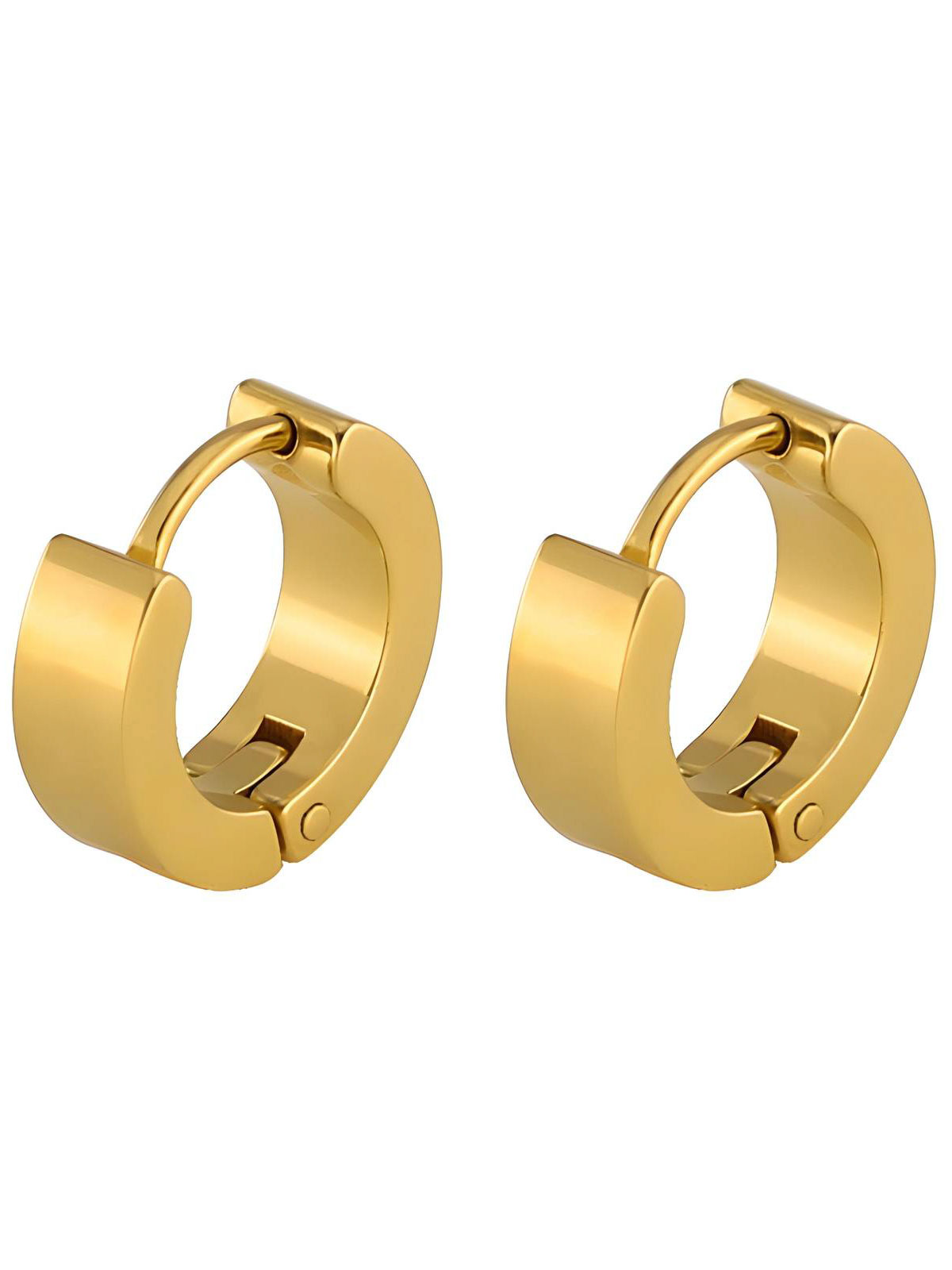 Cerchi A Strati D'oro 18K / Orecchini A Cerchio D'oro / Cerchi Spessi Semplici / Cerchi D'oro Piccoli, Medi E Grandi - Italia - Foto 5