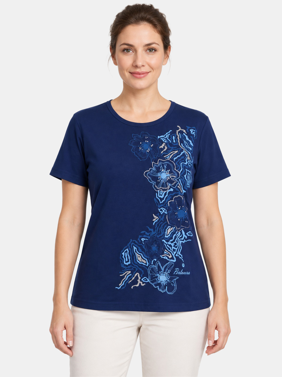 Women's 100% Cotton Made in Italy T-Shirt Perlarara E100