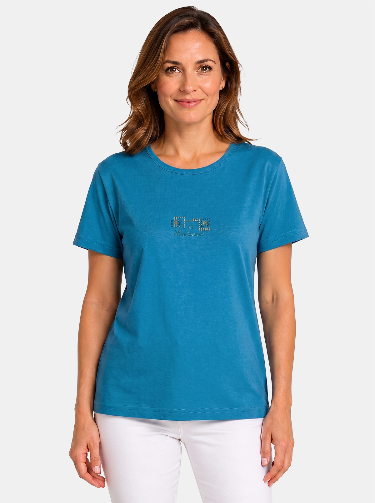 Women's 100% Cotton T-Shirt Made in Italy Perlarara E80