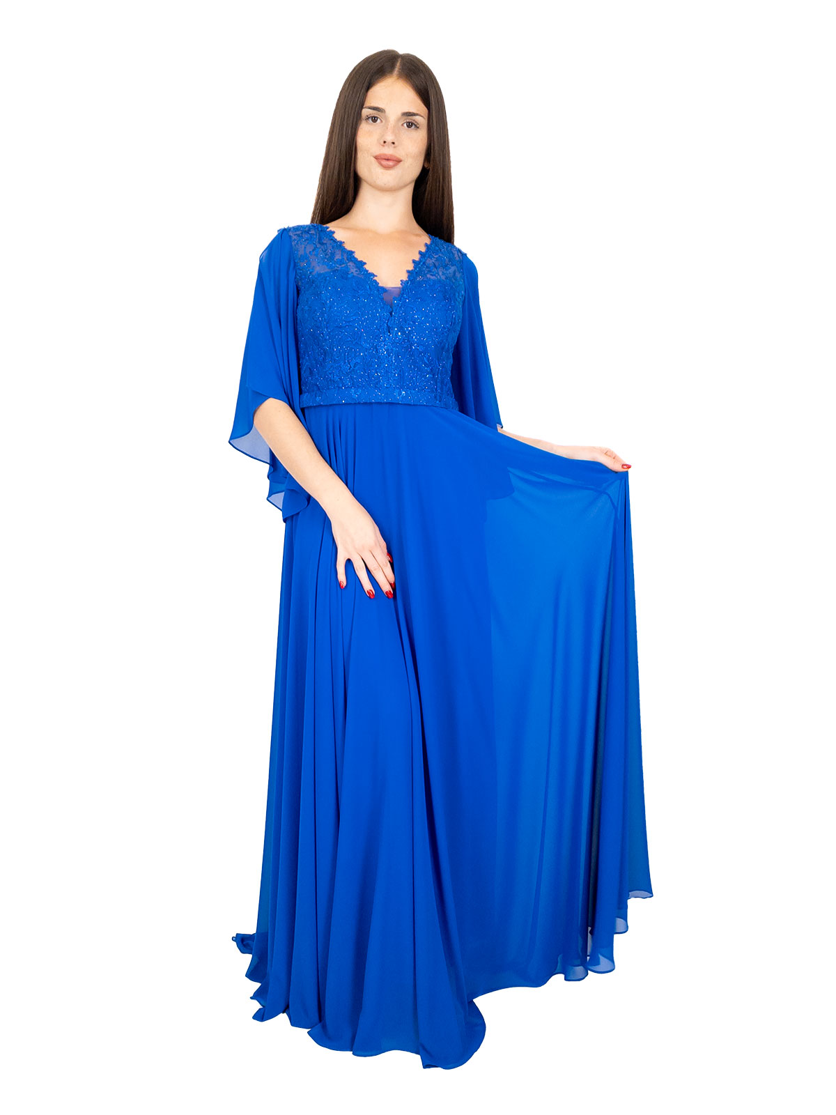 Vestiti a trapezio camicia a maniche corte blu marino da donna, Primavera/Estate 2026