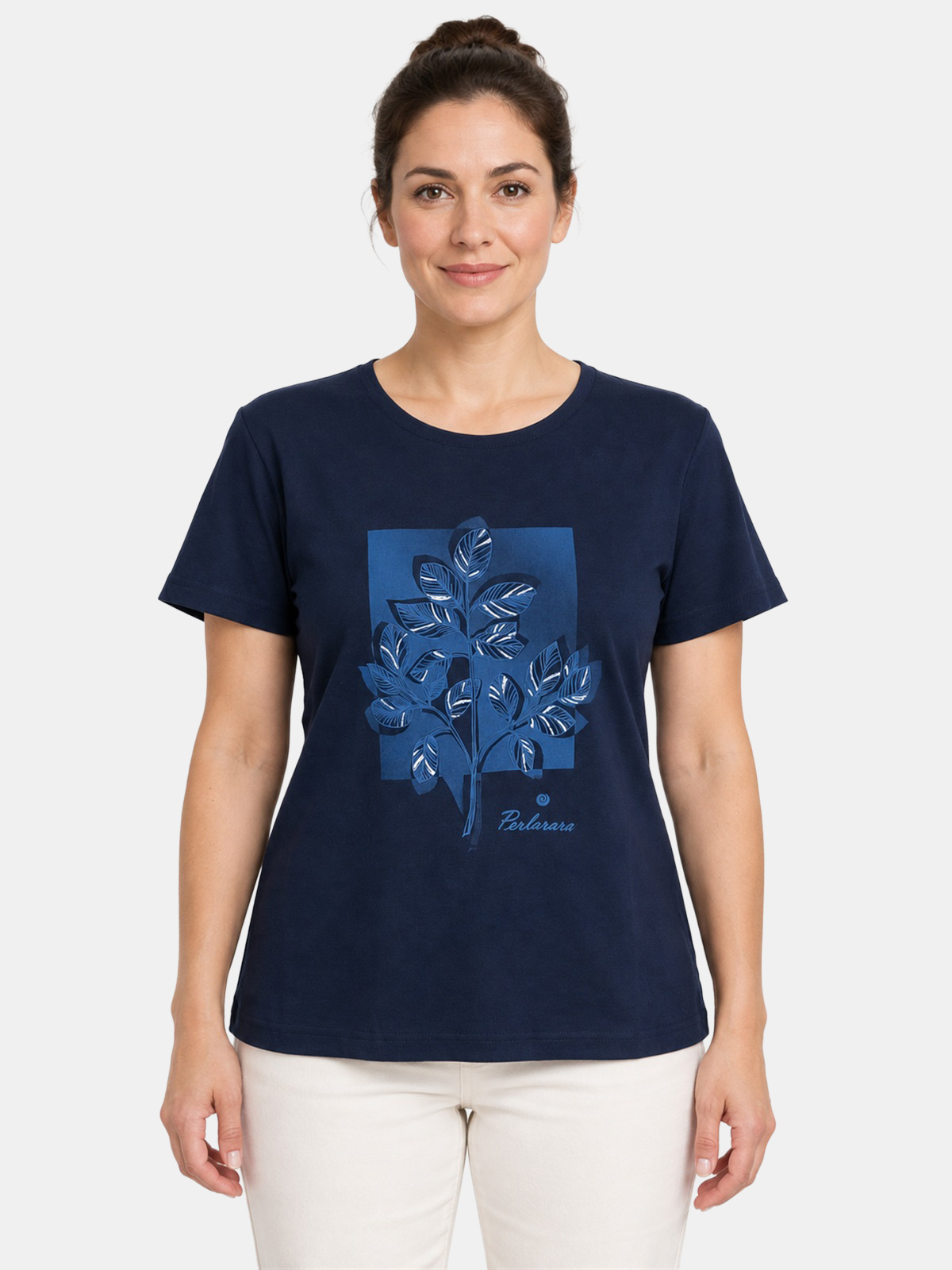 Women's Cotton T-Shirt with Front Print Made in Italy E108
