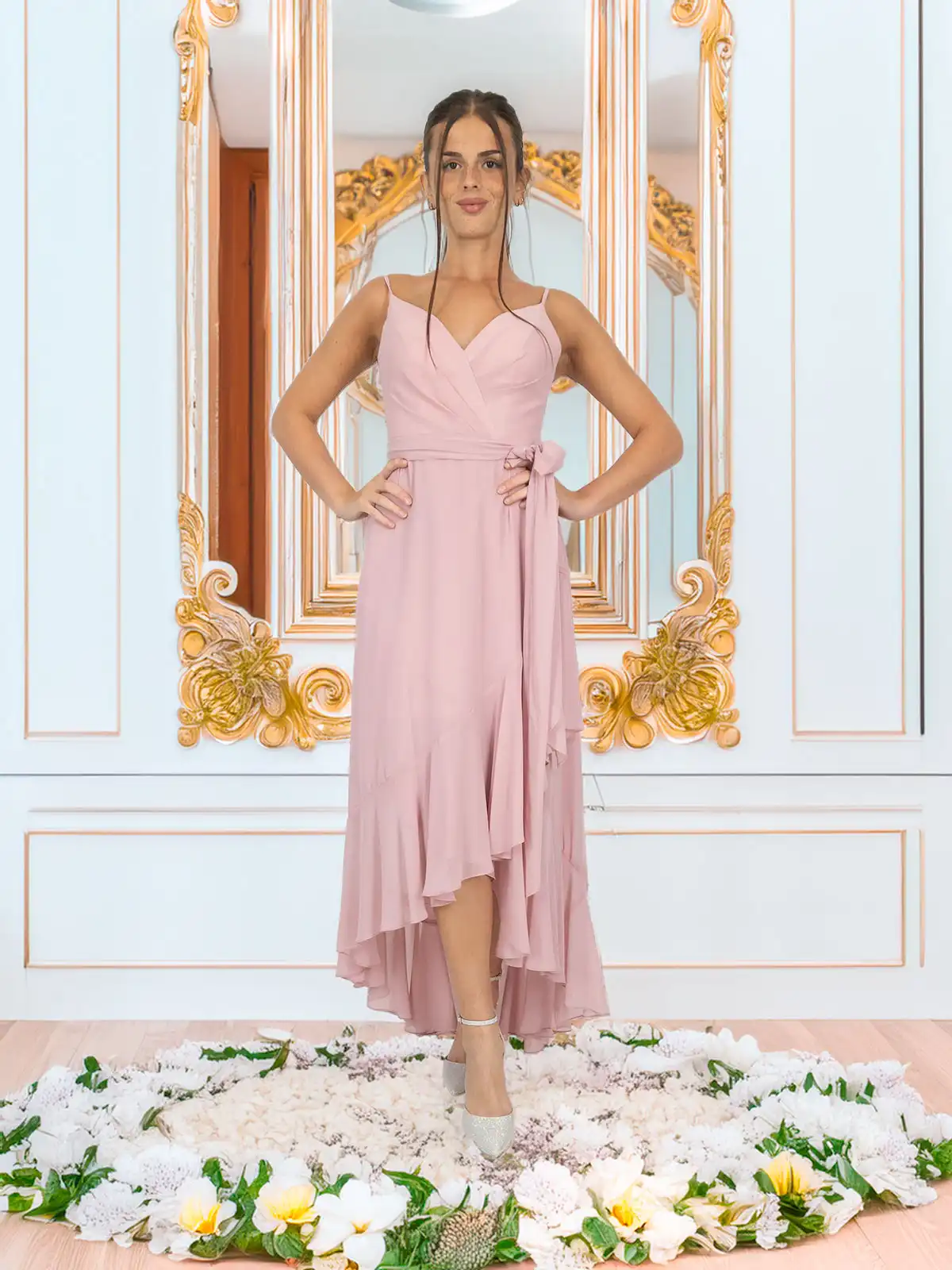 Bianca Brandi Abito da cerimonia asimmetrico con stola 29279