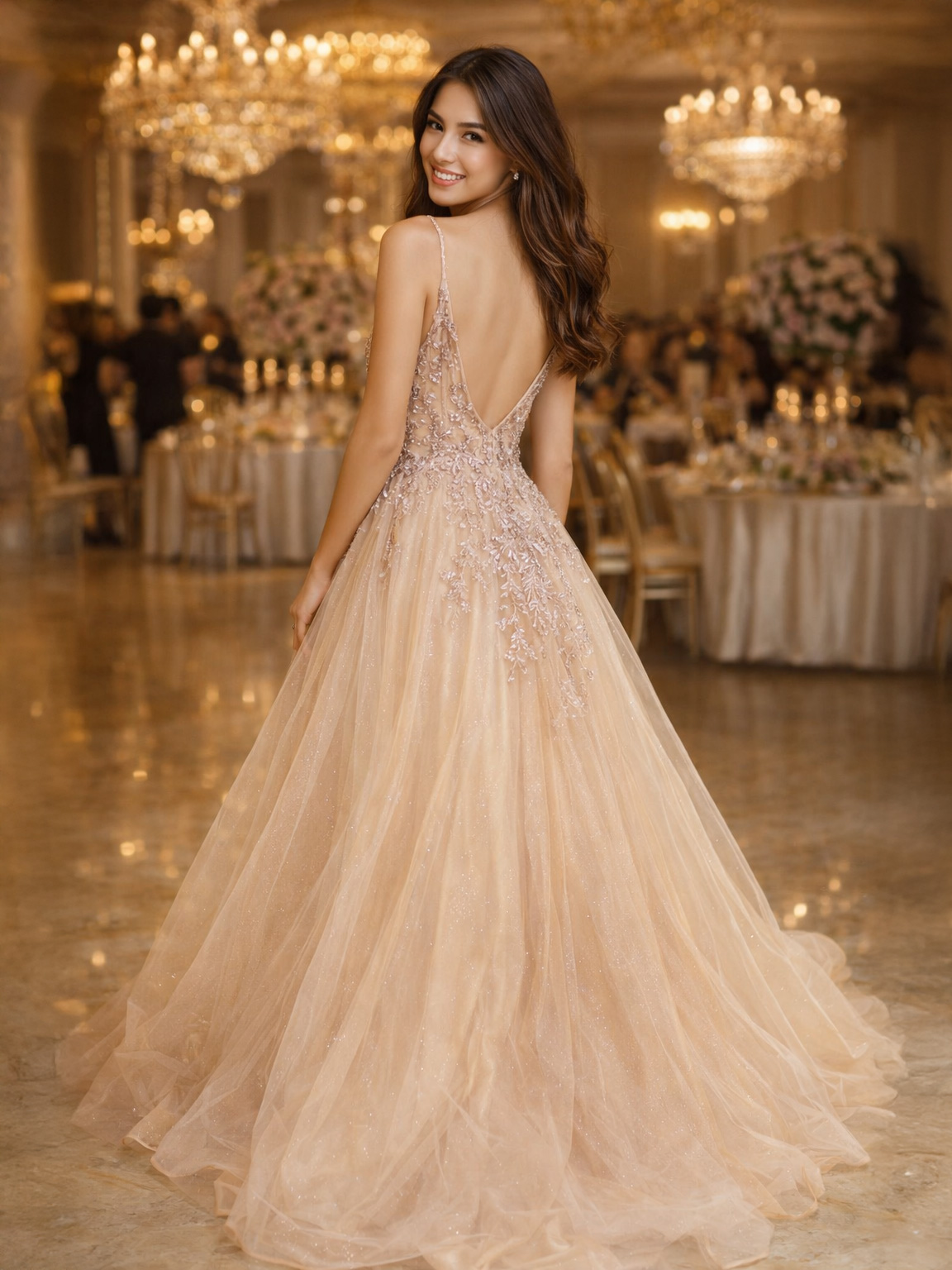 Princess Long Dress 18th Birthday Glitter with Embroidered Bodice and Full  Tulle Skirt  Formal Dress 97398f
