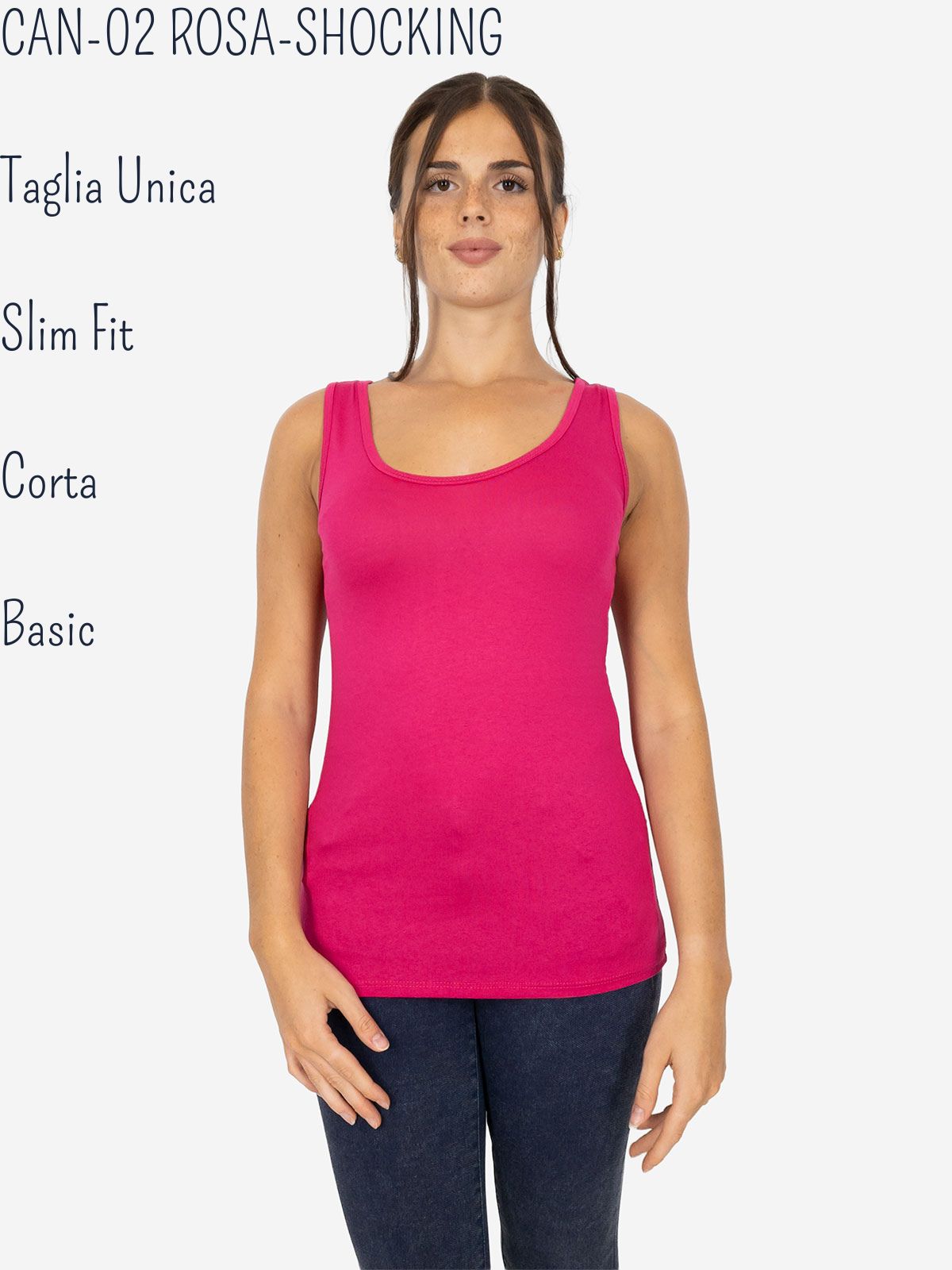 Slim Fit Women’s Tank Top with Wide Straps in Stretch Viscose