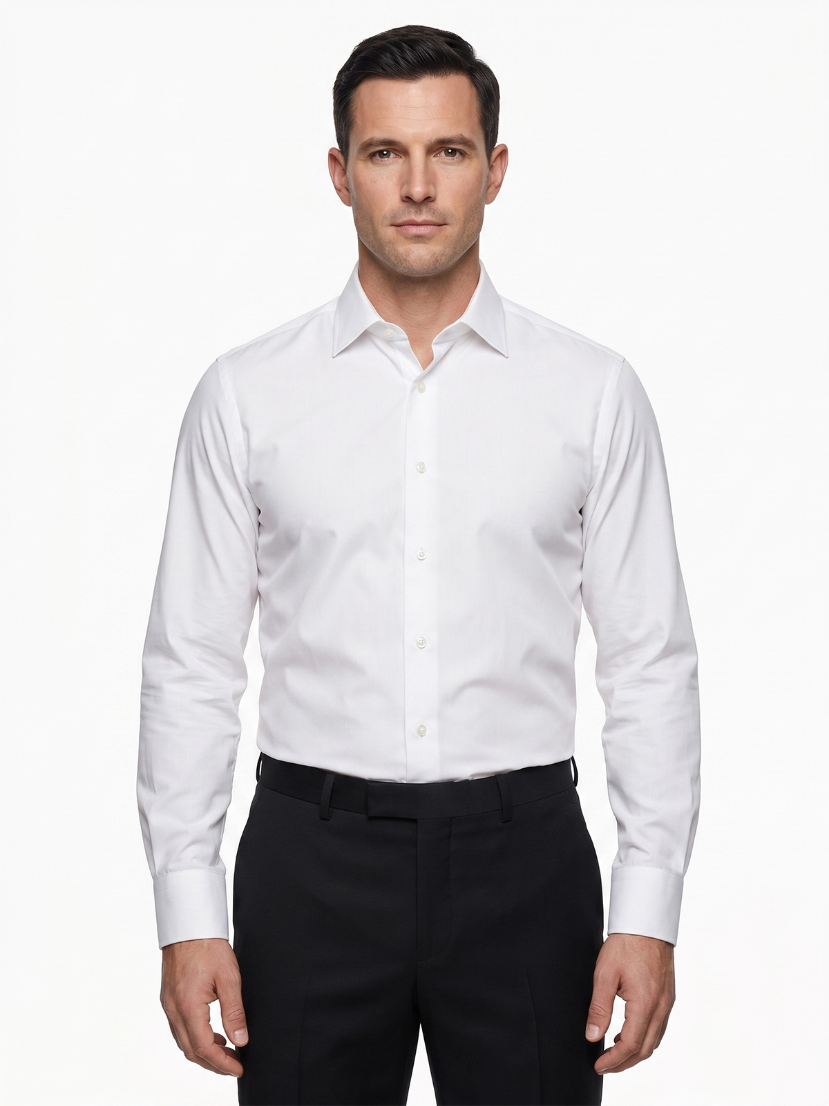 Camicia Uomo No Iron Bianca Fit Moderno - Cotone 100% No Stiro - EEE10042