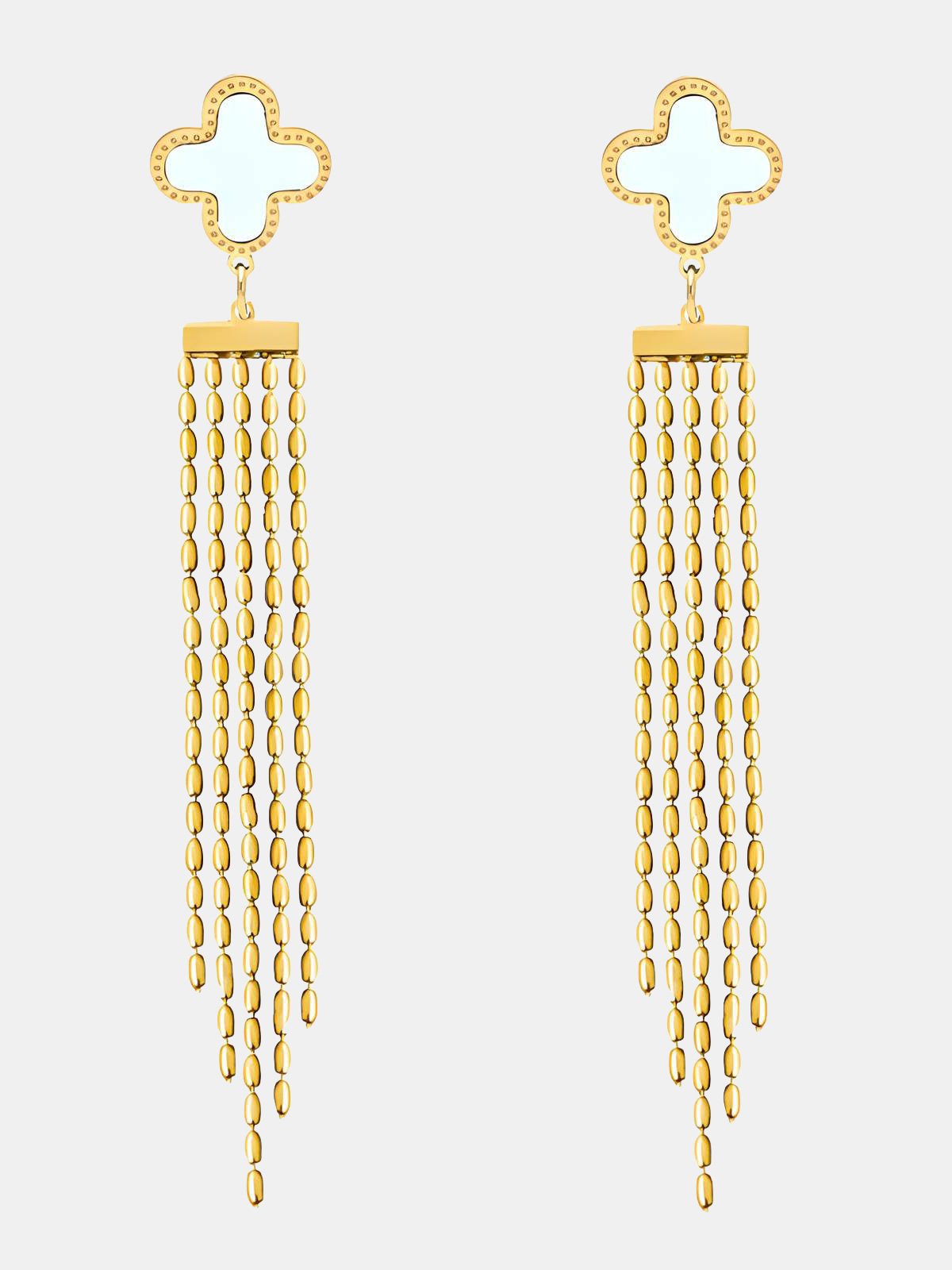 18K Gold Plated Stainless Steel Fringe Drop Earrings