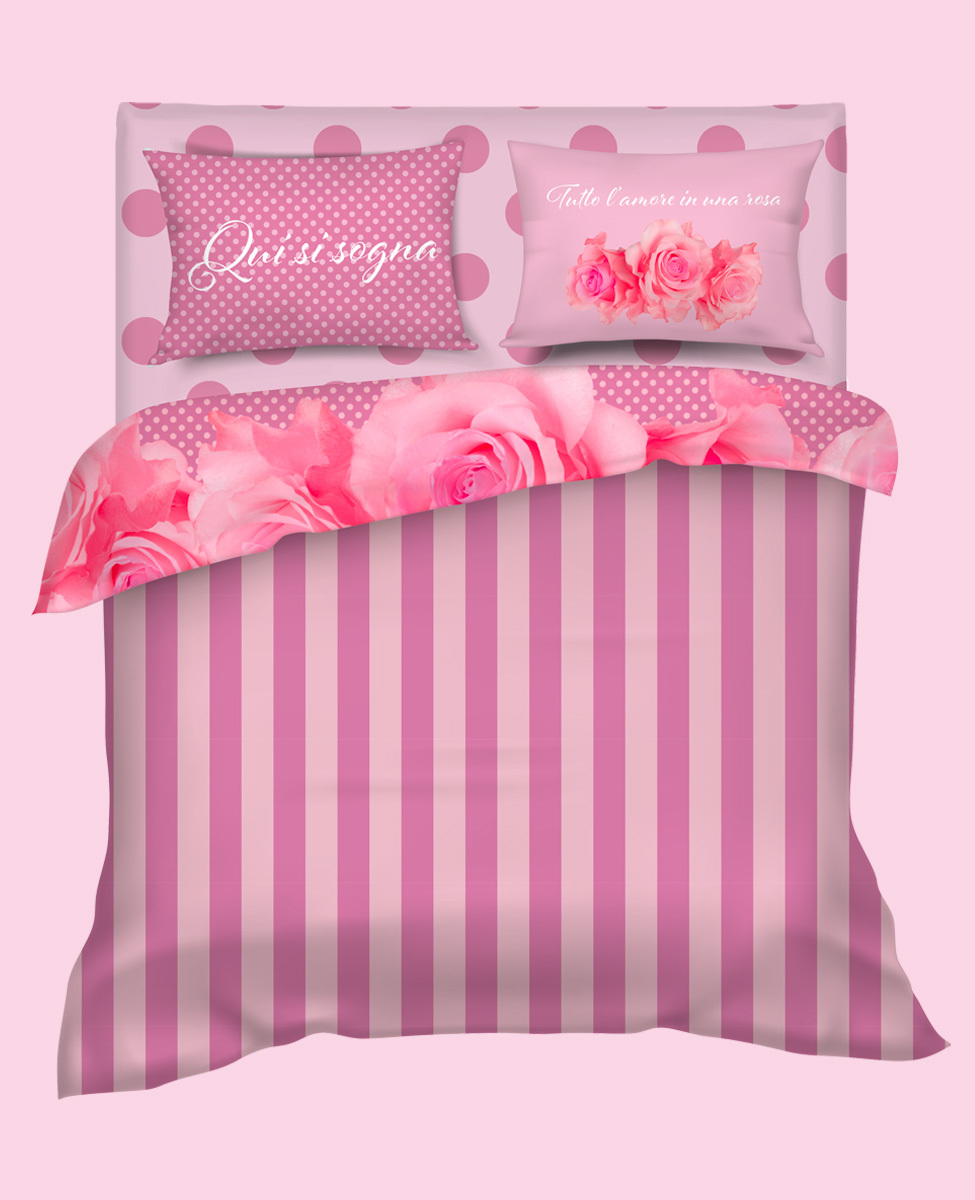 CAMOMILLA COPRIPIUMINO BIANCHERIA LETTO - ROSES COPRIPIUMINO 1 POSTO E MEZZO