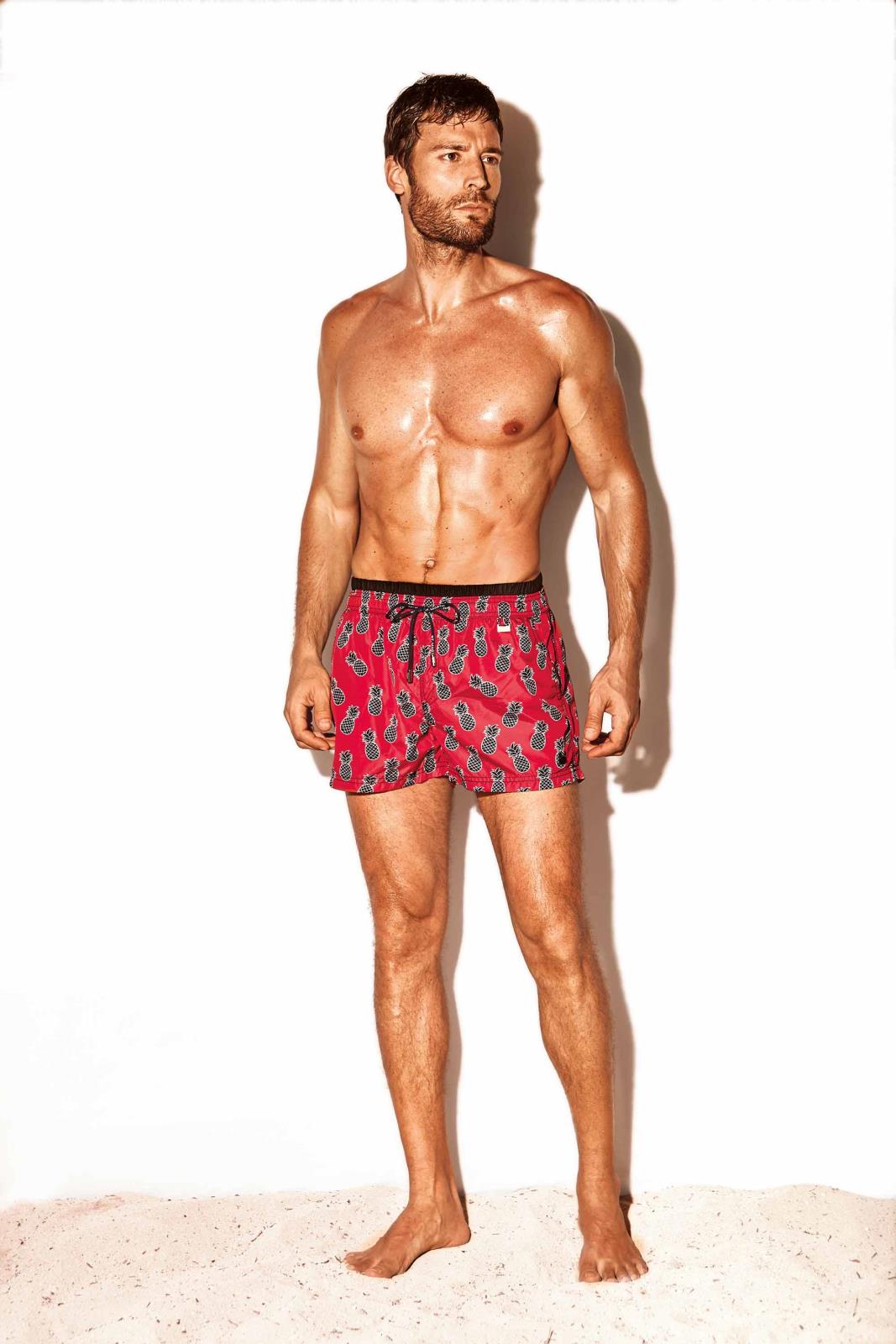 David Uomo boxer mare 100% poliestere red