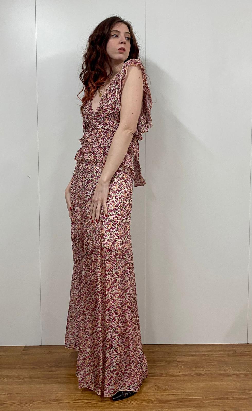 Abito Lungo Fantasia Con Volant So Allure L1044BIS