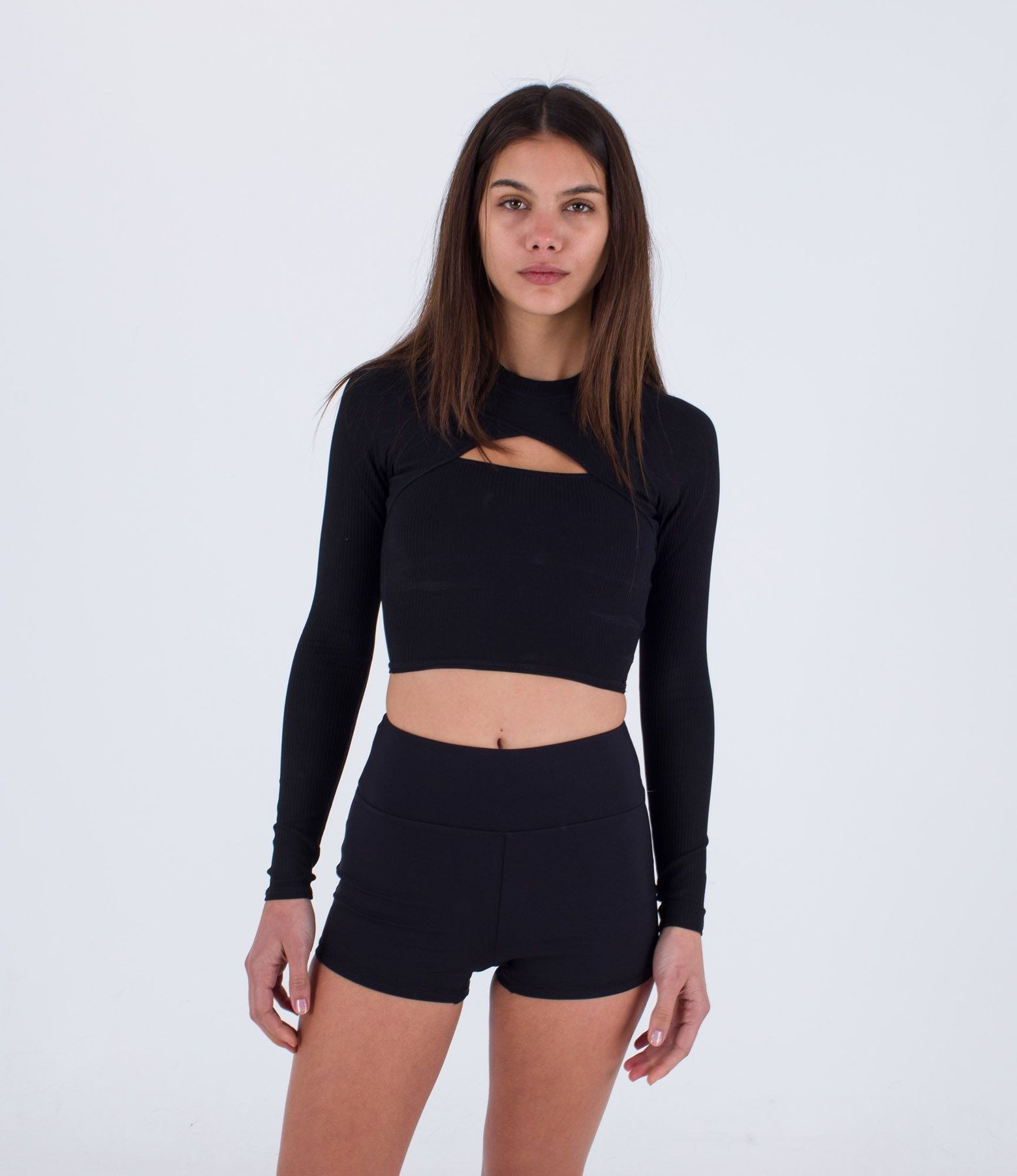 Hurley  MAX SOLID RIB CROPPED CROSS YOKE RASHGUARD