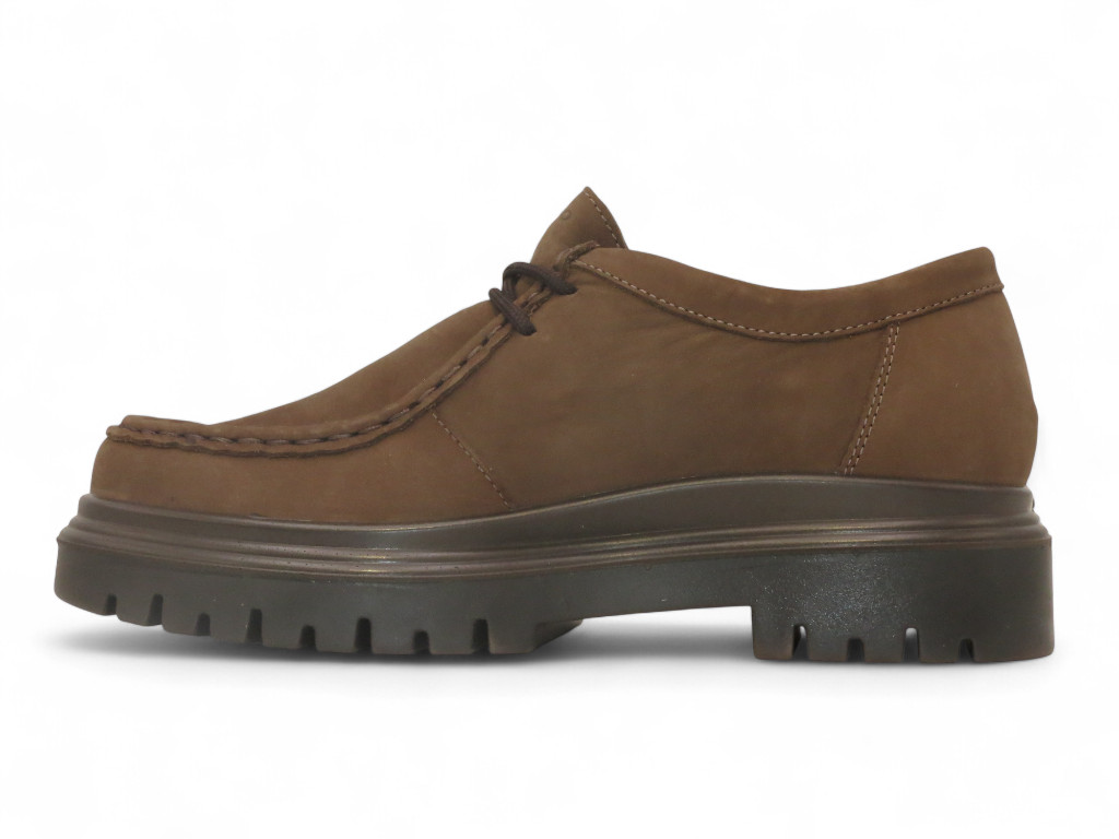 IGI & CO SCARPA ALLACCIATA CON TACCO 30 MM IN PELLE DI NABUK