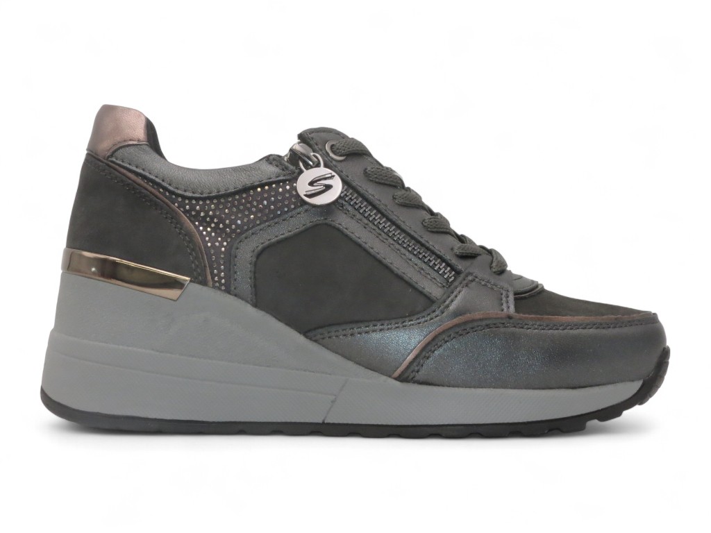 STONEFLY SCARPA SPORTIVA CON ZEPPA 55 MM IN CAMOSCIO / PELLE