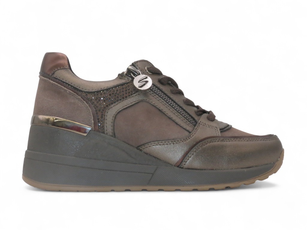 STONEFLY SCARPA SPORTIVA CON ZEPPA 55 MM IN CAMOSCIO / PELLE