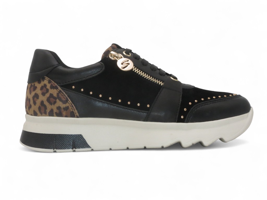 STONEFLY SCARPA SPORTIVA CON ZEPPA 40 MM IN CAMOSCIO / PELLE