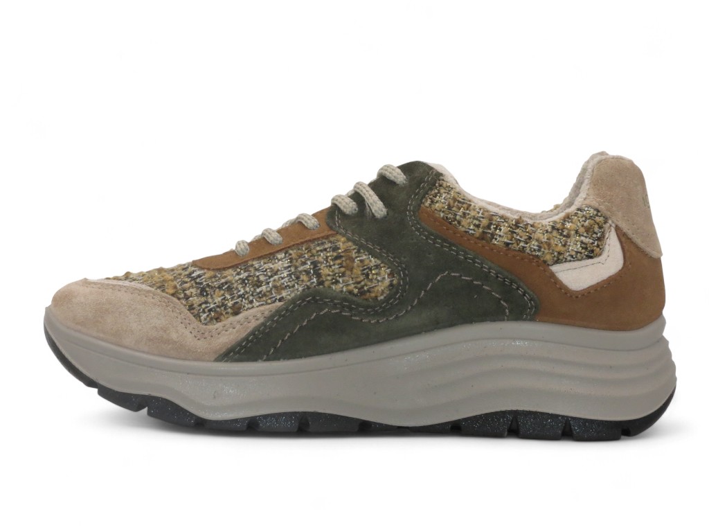 IGI & CO SCARPA SPORTIVA CON ZEPPA 40 MM IN CAMOSCIO / TESSUTO