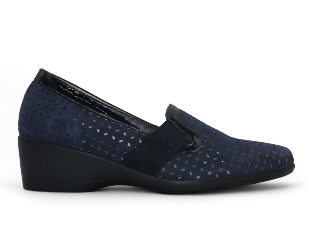 MELLUSO MOCASSINO CON ZEPPA 40 MM IN CAMOSCIO