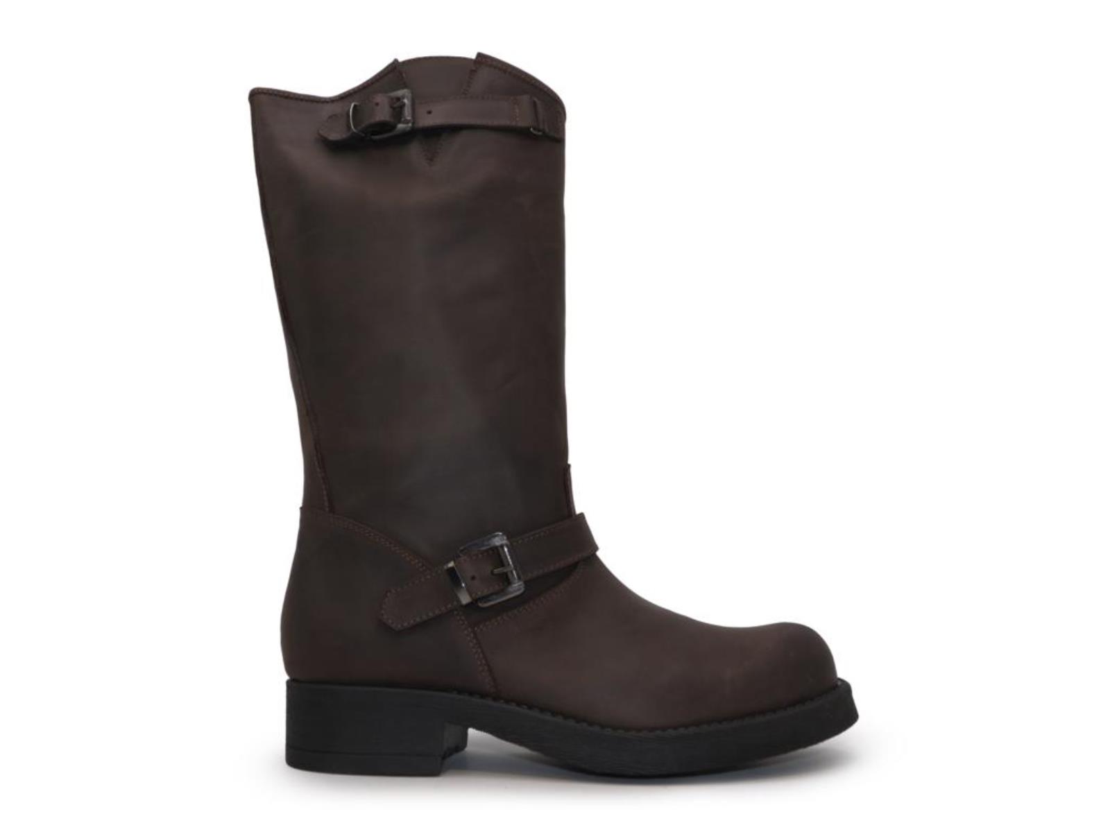 Stivale biker donna in pelle 47028