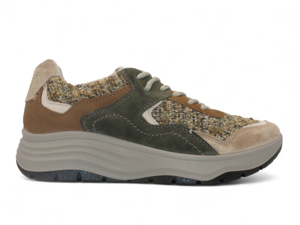 IGI & CO SCARPA SPORTIVA CON ZEPPA 40 MM IN CAMOSCIO / TESSUTO