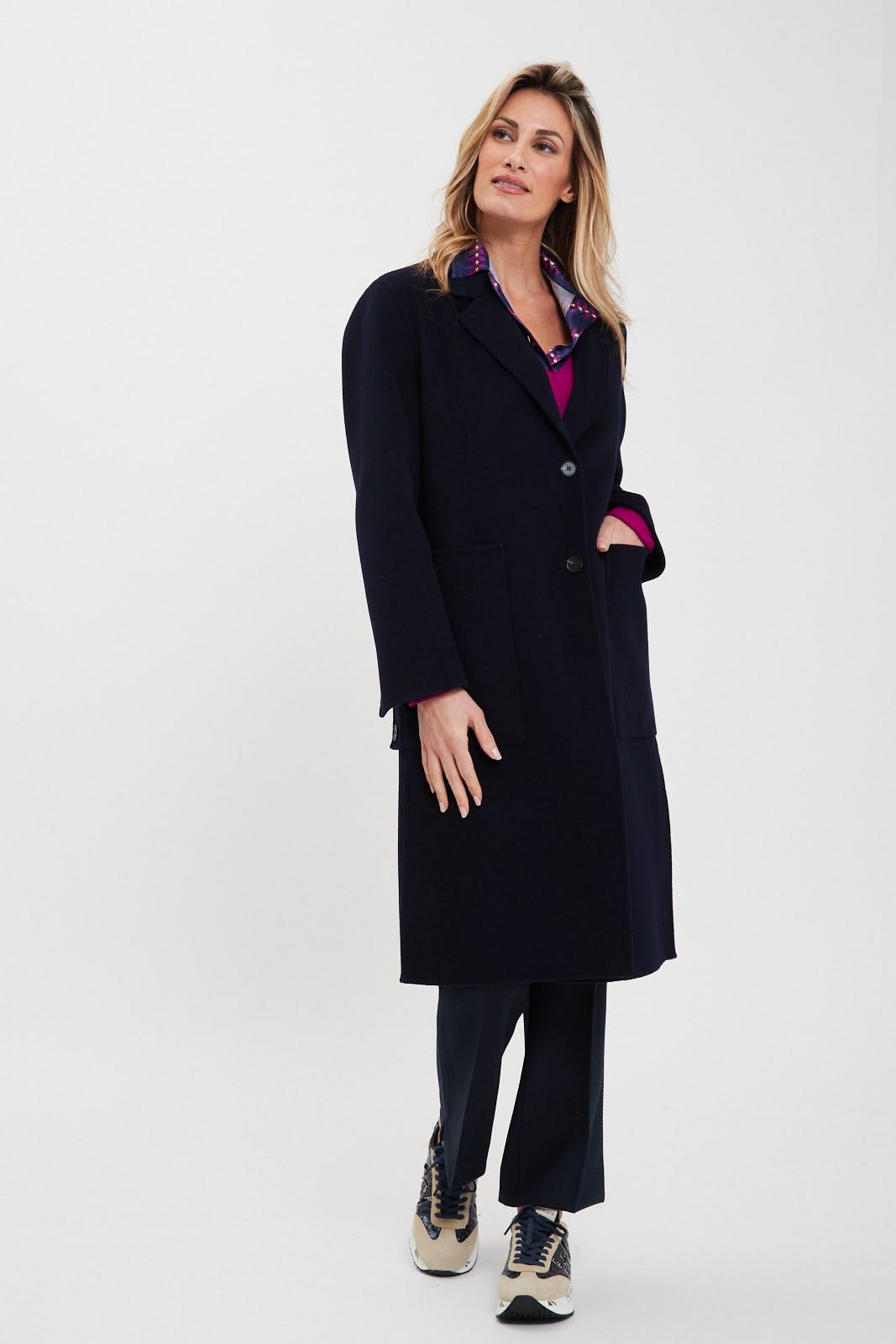 ALPHA STUDIO CAPPOTTO CON SPACCHI IN PANNO DOUBLE