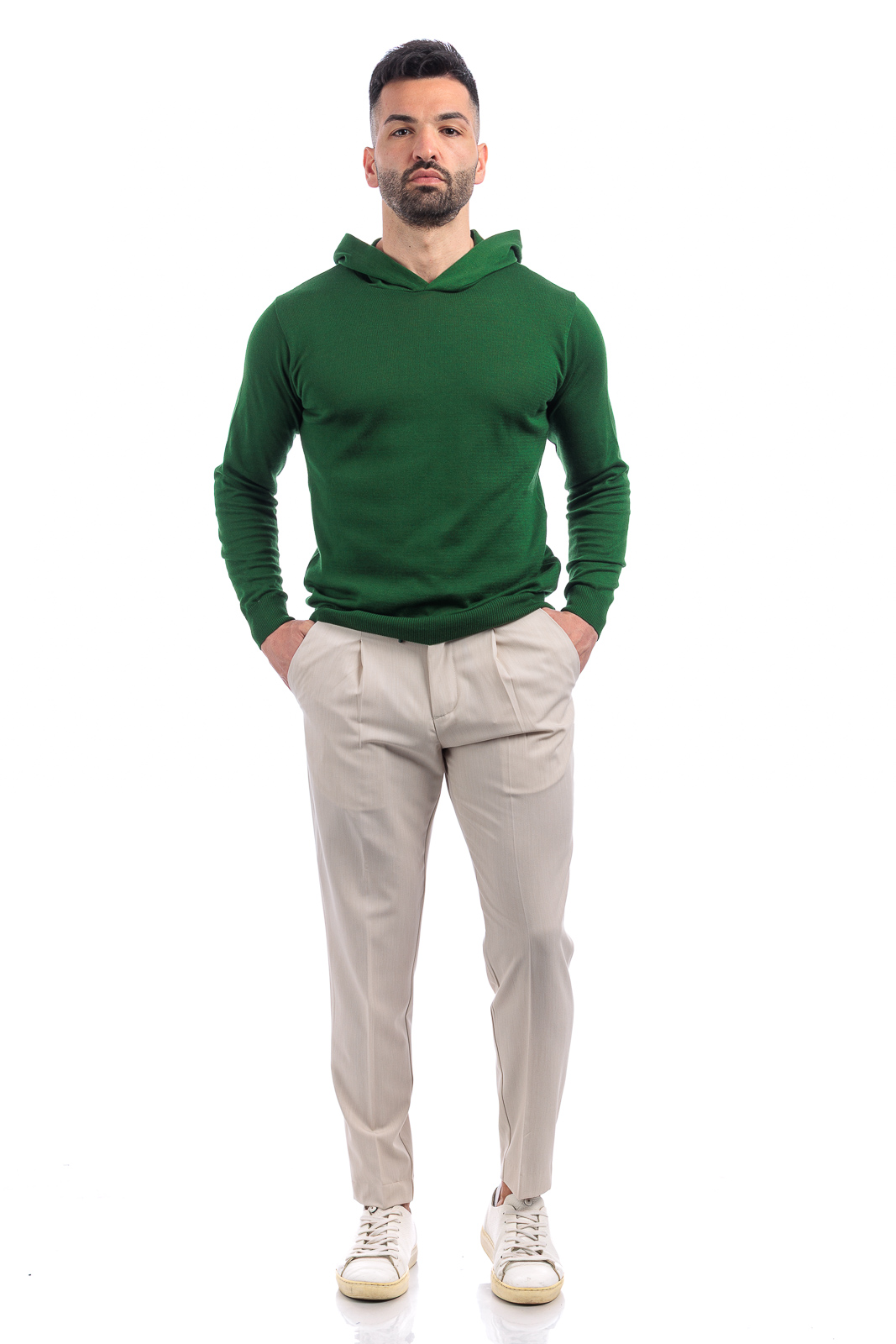 ROBERTO PEPE LUXURY MAGLIA CON CAPPUCCIO UOMO