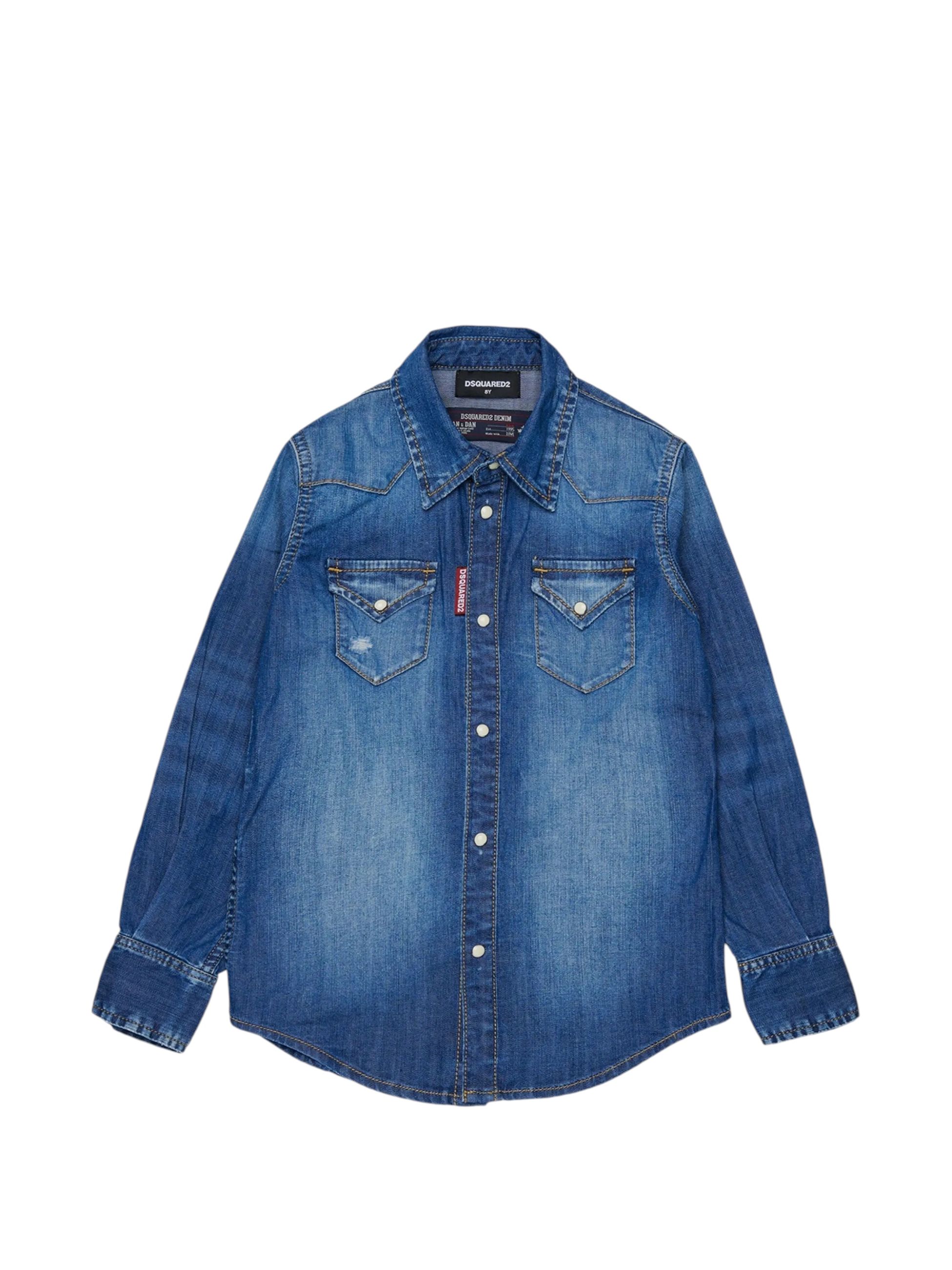 DSQUARED2 KIDS CAMICIA JEANS BIMBO